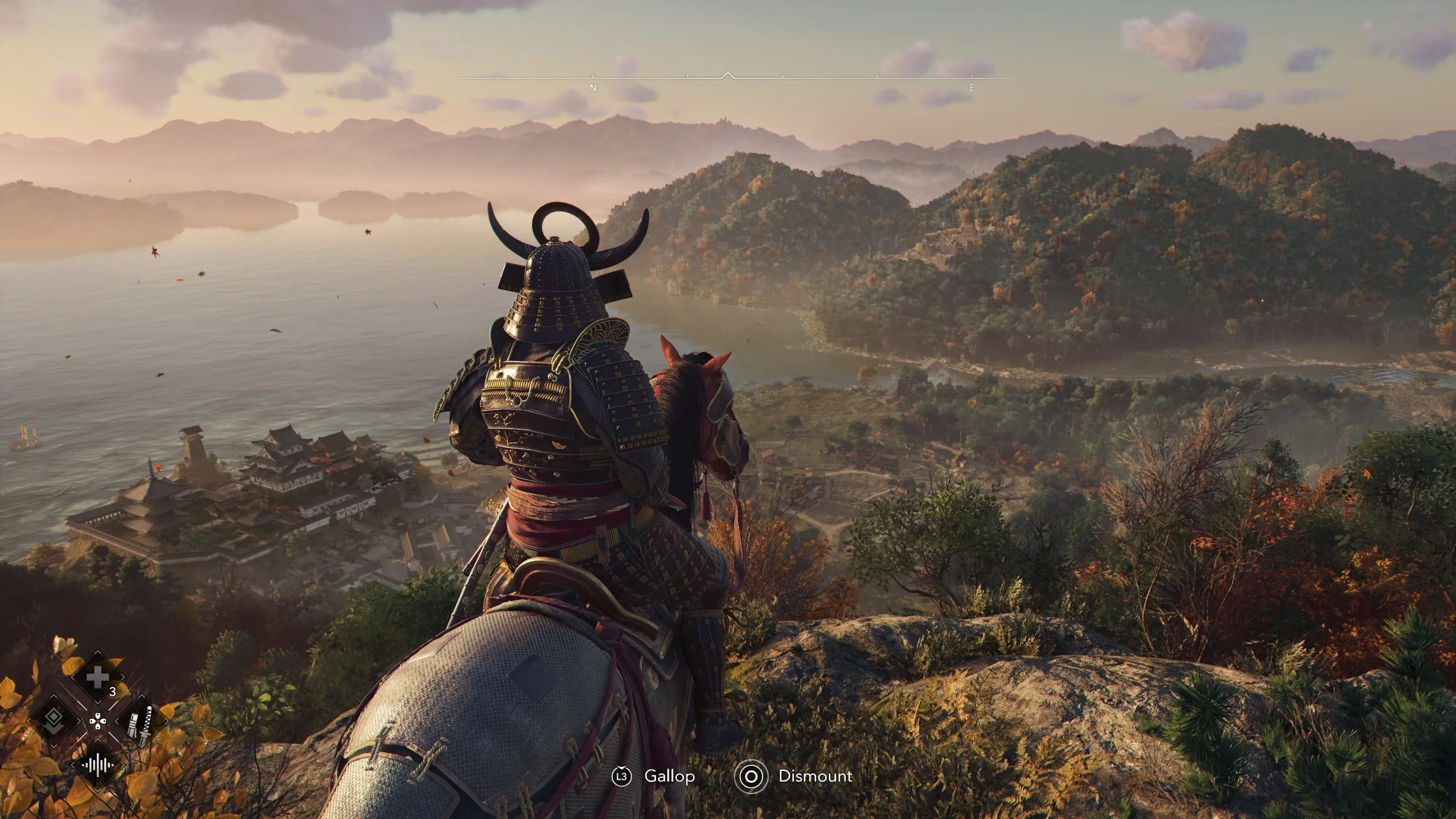 Ubisoft Chroma: Giải Pháp Mù Màu Cho Game Thủ Từ Ubisoft 1 Bản đồ trong game Assassin's Creed Shadows với Yasuke, minh họa tầm quan trọng của hiển thị màu sắc rõ ràng cho người chơi mù màu.