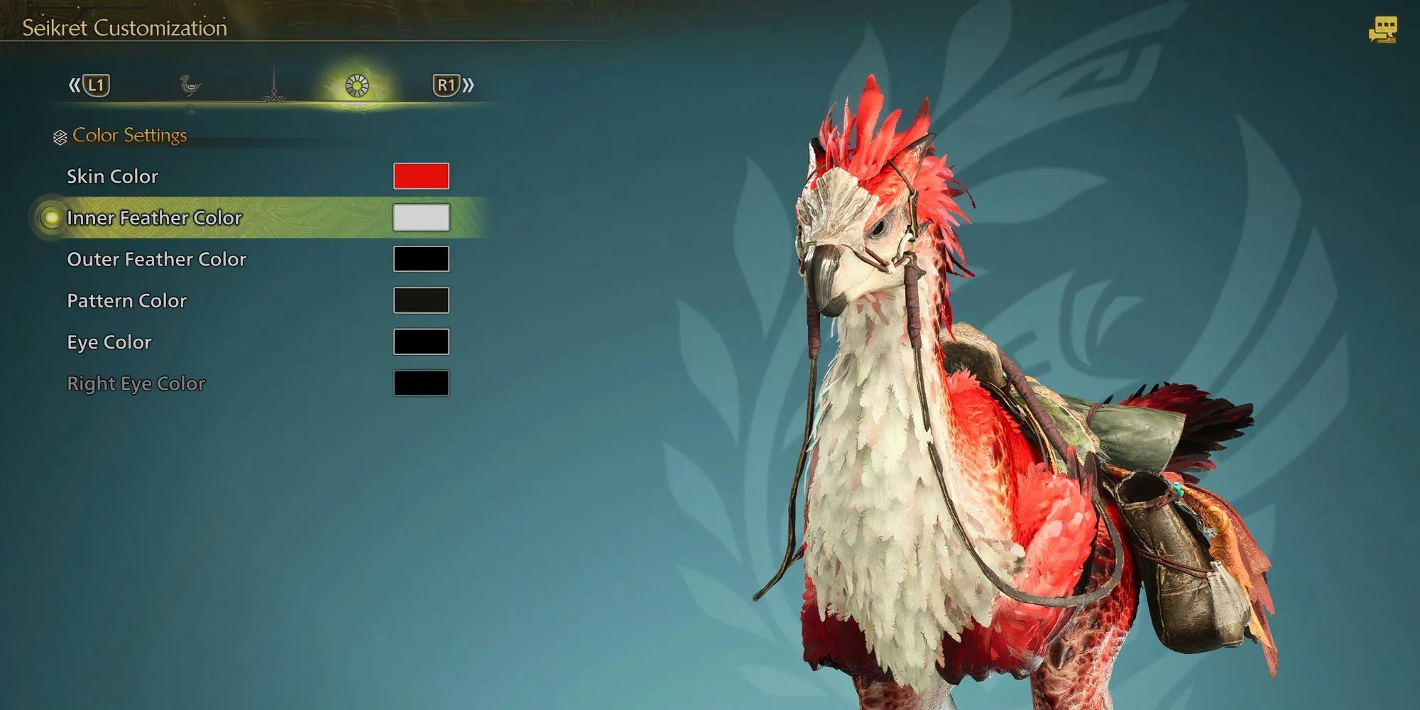 Bảng màu tùy chỉnh Seikret trong Monster Hunter Wilds cho phép thay đổi màu sắc chi tiết