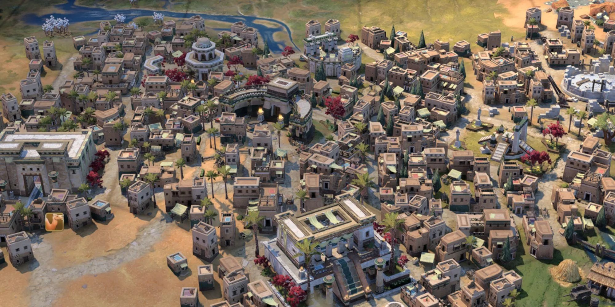 Cận cảnh một thành phố trong game Civilization 7 phiên bản PS5
