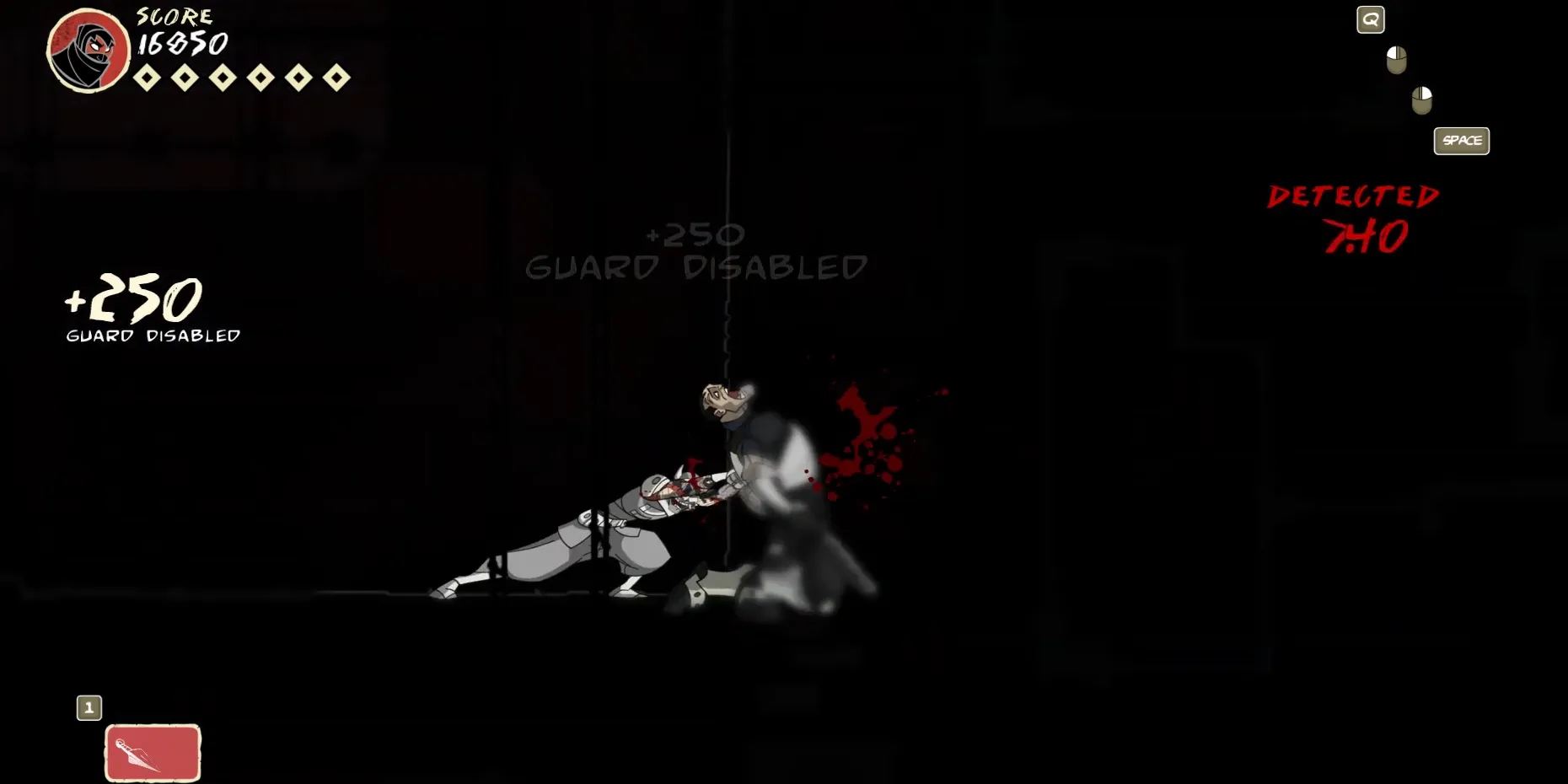 Kelly, trận đấu boss đầu tiên trong Mark of the Ninja, giới thiệu hoàn hảo cơ chế lén lút đặc trưng