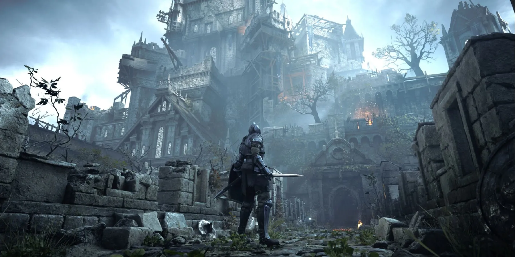 Khung cảnh hùng vĩ của Boletaria trong Demon's Souls Remake.