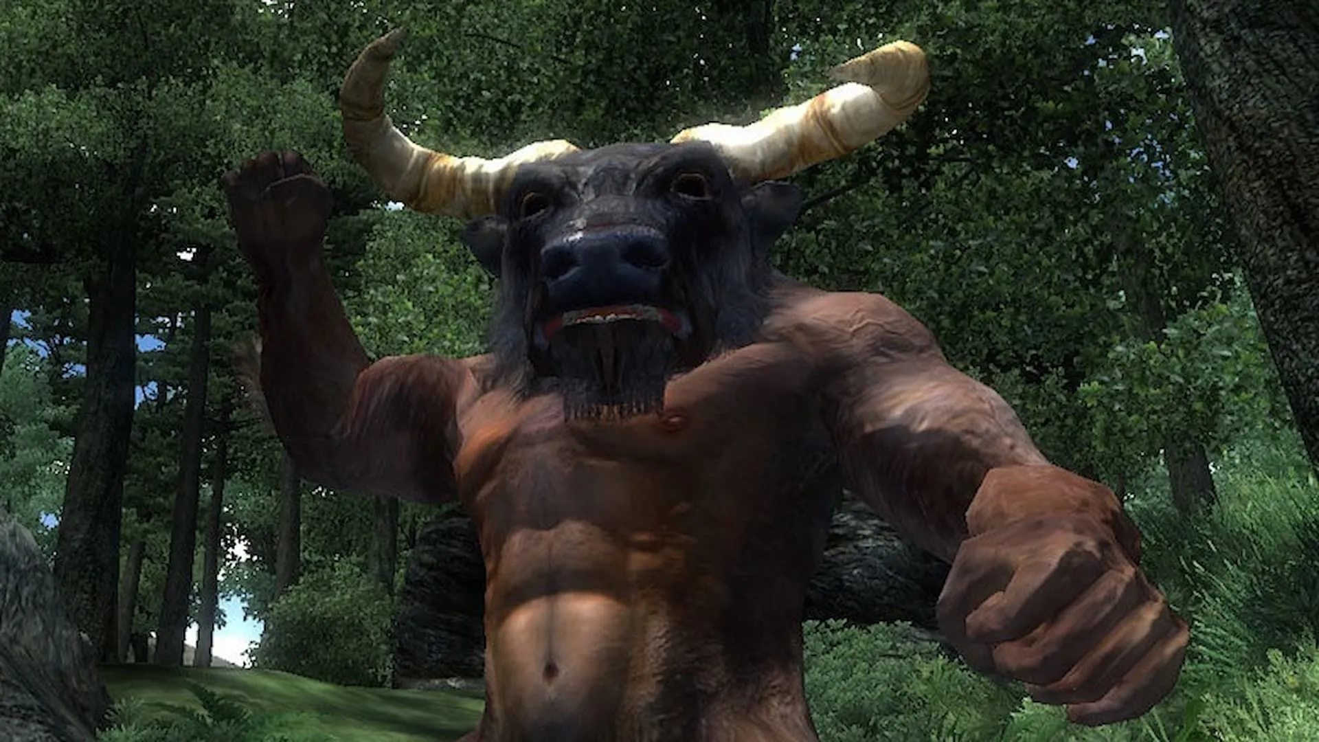Người chơi đối mặt Minotaur hung tợn trong thế giới The Elder Scrolls IV Oblivion