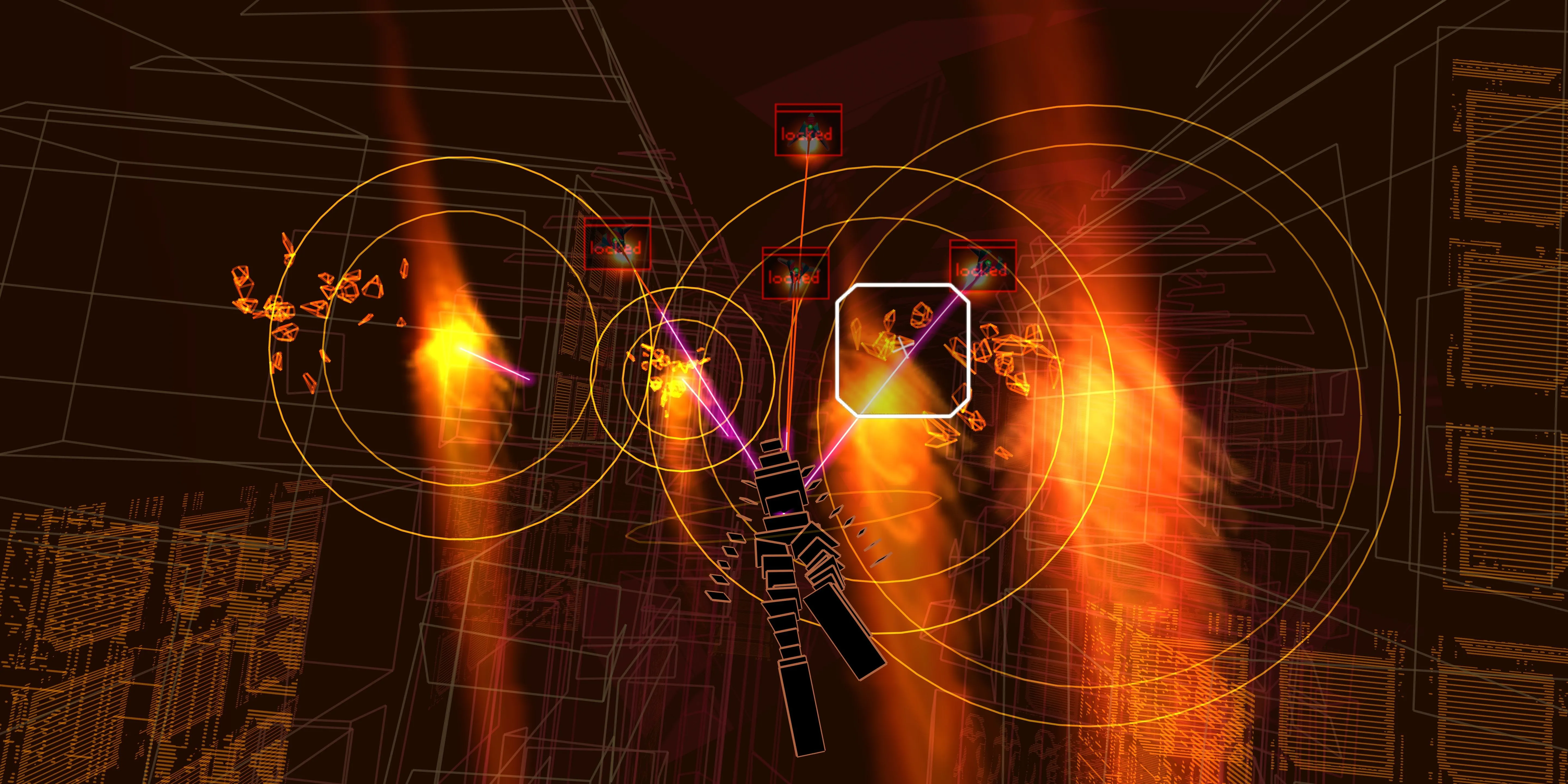 Người chơi ngắm bắn kẻ thù trong thế giới ảo đầy màu sắc của Rez Infinite