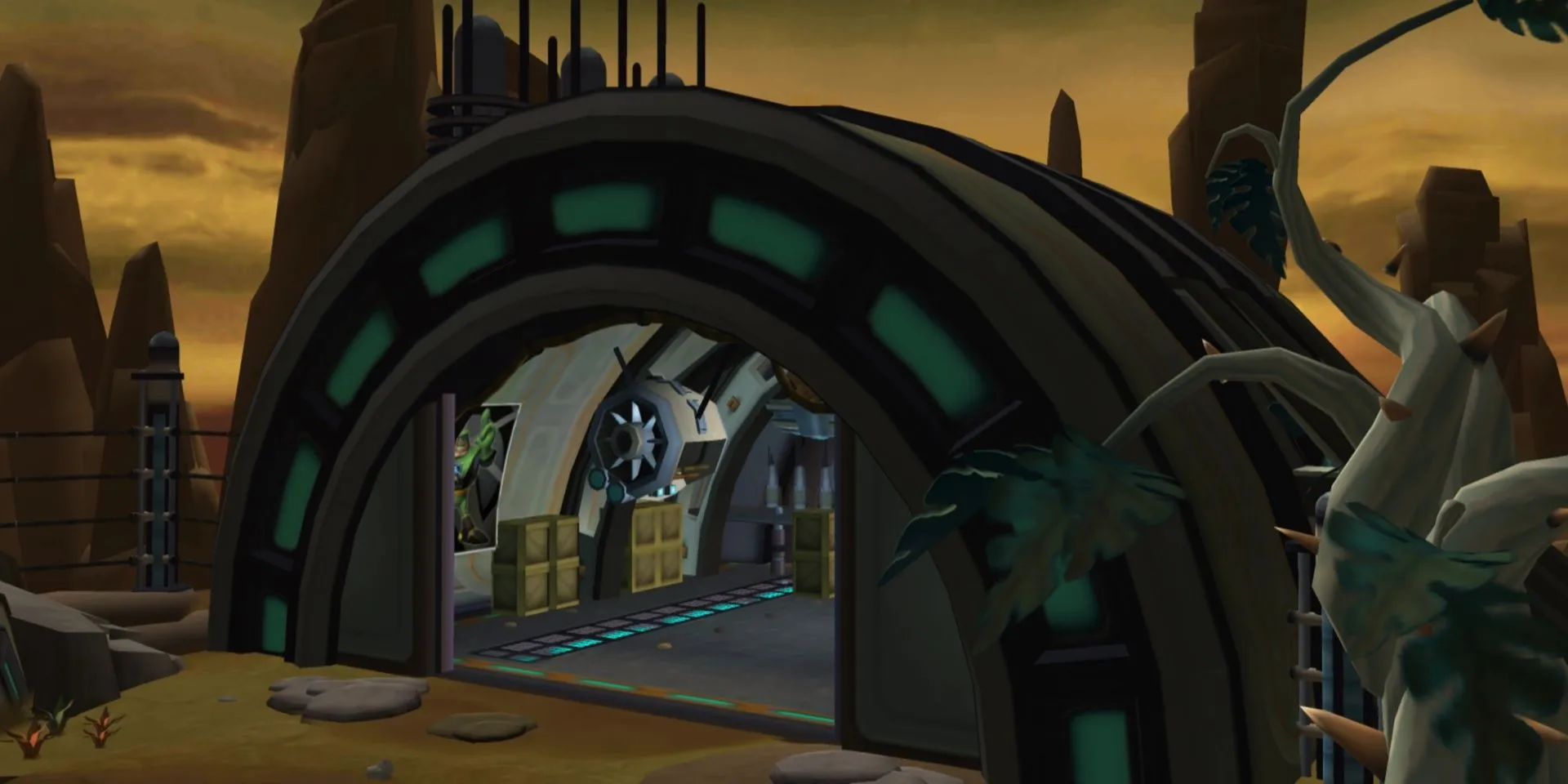 Ratchet trên hành tinh sa mạc Veldin, quê hương của anh trong series Ratchet &amp; Clank