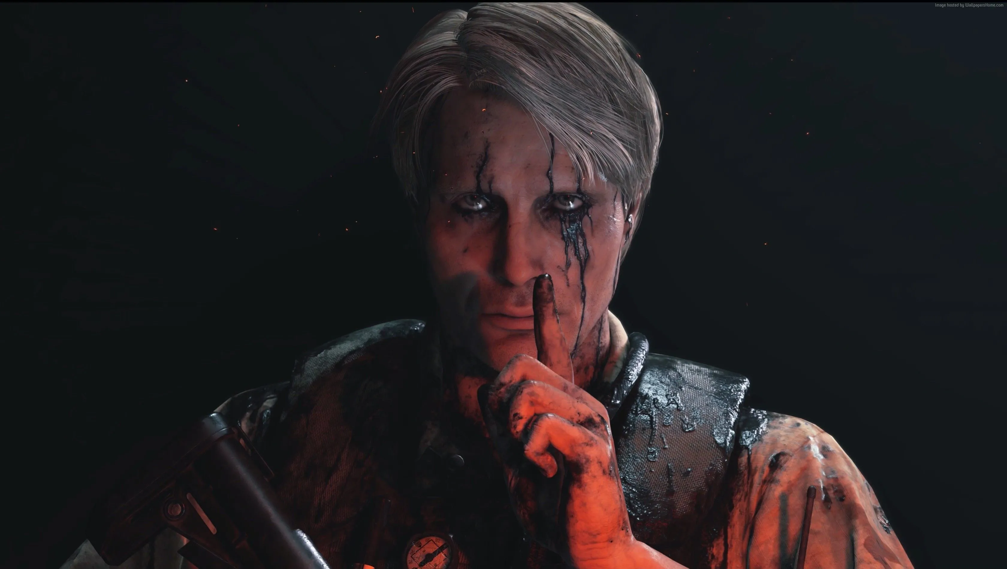 Hideo Kojima và diễn viên Mads Mikkelsen trong quá trình phát triển Death Stranding