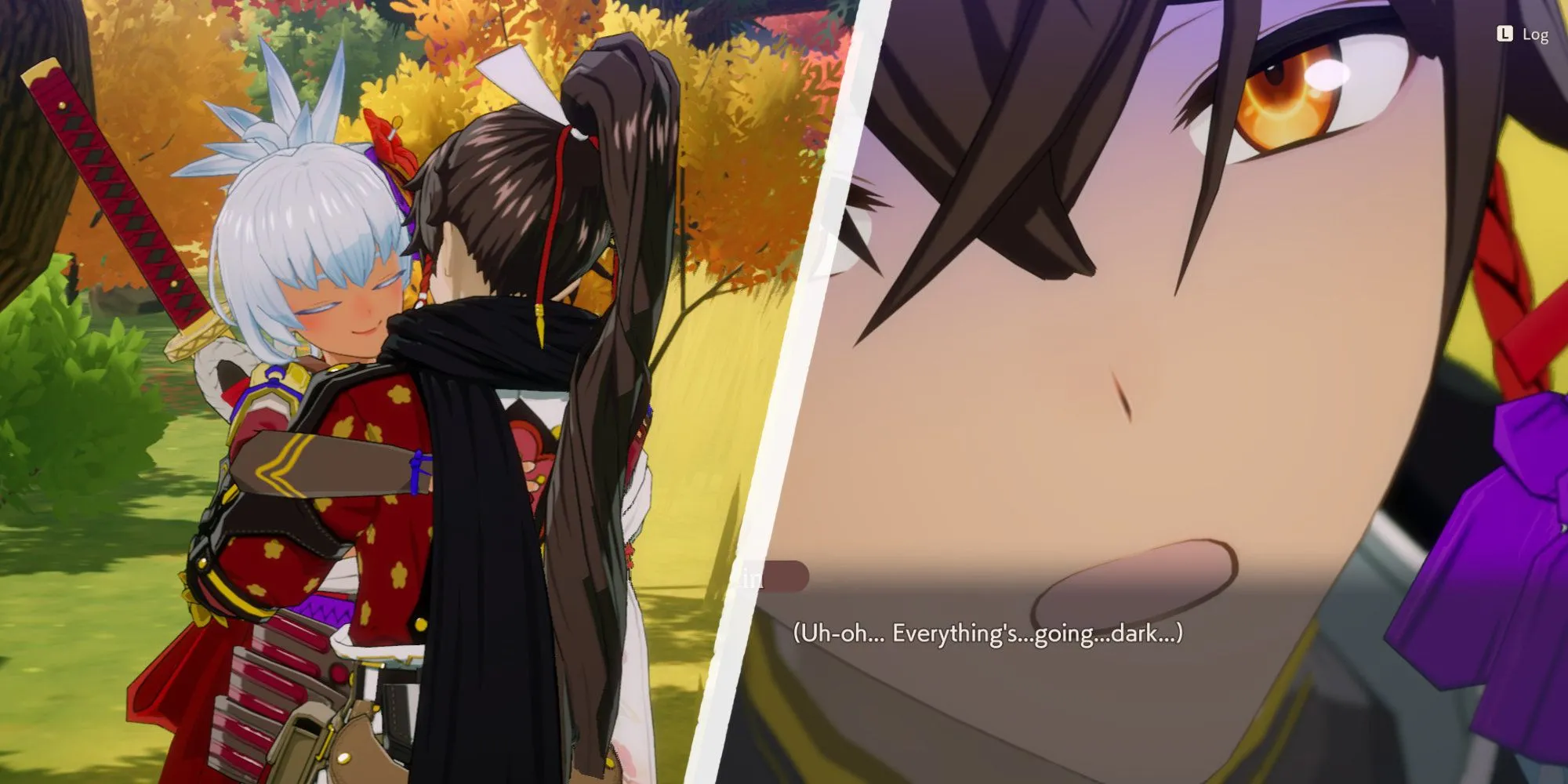 Nhân vật chính được Matsuri ôm chầm trong Rune Factory Guardians of Azuma