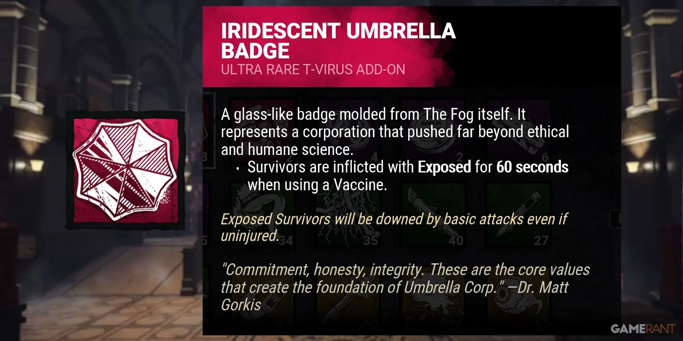 Add-on Iridescent Umbrella Badge Expose Survivor đã tiêm vaccine