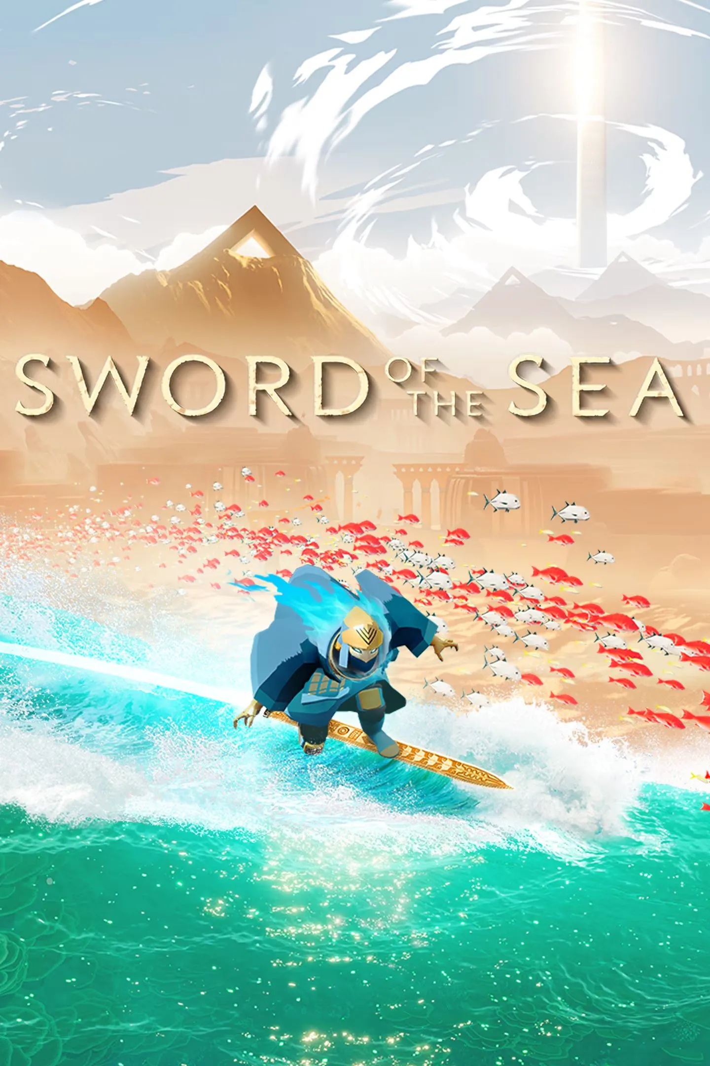 Ảnh bìa chính thức của game Sword of the Sea, thể hiện phong cách nghệ thuật đặc trưng của Giant Squid
