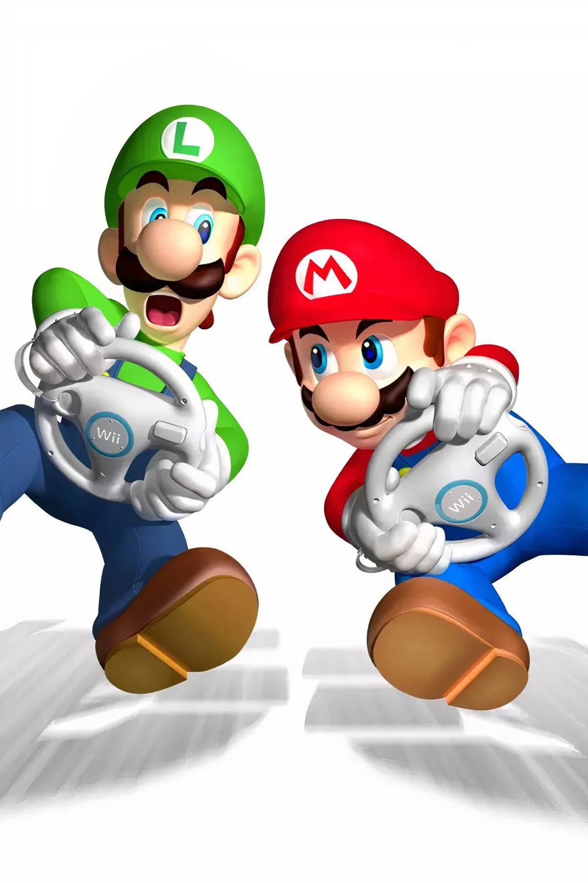 Ảnh bìa game đua xe Mario Kart Wii với phong cách hoạt hình quen thuộc, biểu tượng cho khả năng điều khiển chuyển động Wii