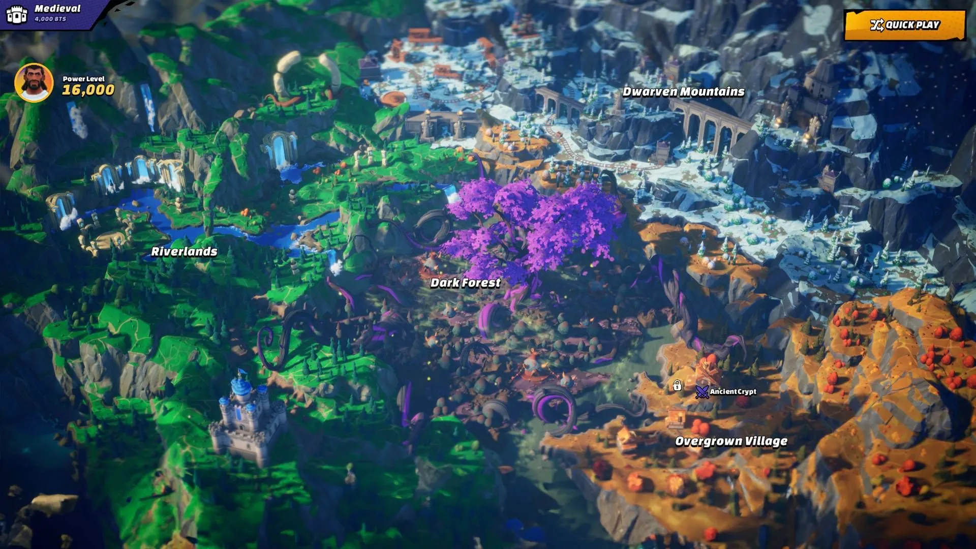 Bản đồ dungeon trong Out of Time với khu vực 'tangle' cần được thanh tẩy.