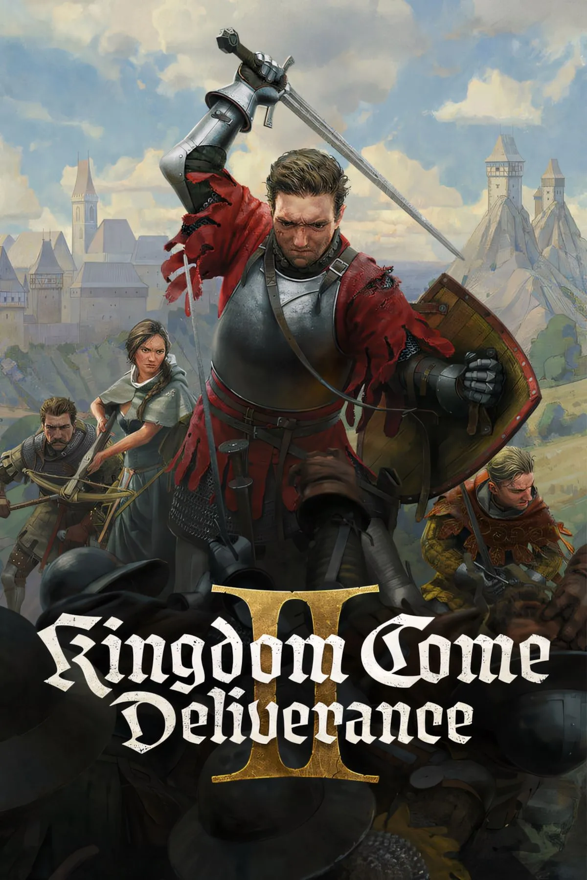 Bìa game Kingdom Come: Deliverance 2, với Henry của Skalitz trang bị đầy đủ giáp trụ thời Trung Cổ, sẵn sàng chiến đấu.