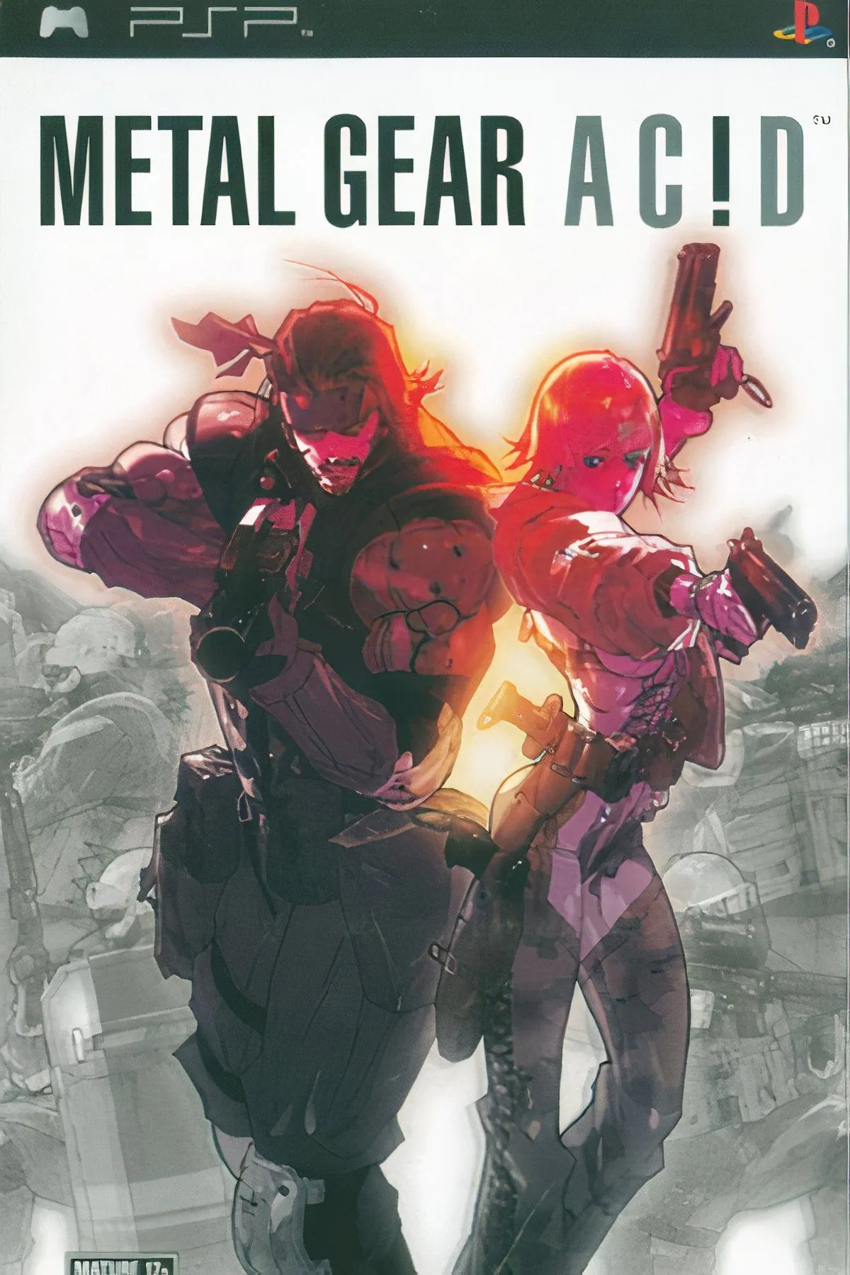Bìa game Metal Gear Acid, phiên bản chiến thuật thẻ bài độc đáo của dòng Metal Gear trên PSP
