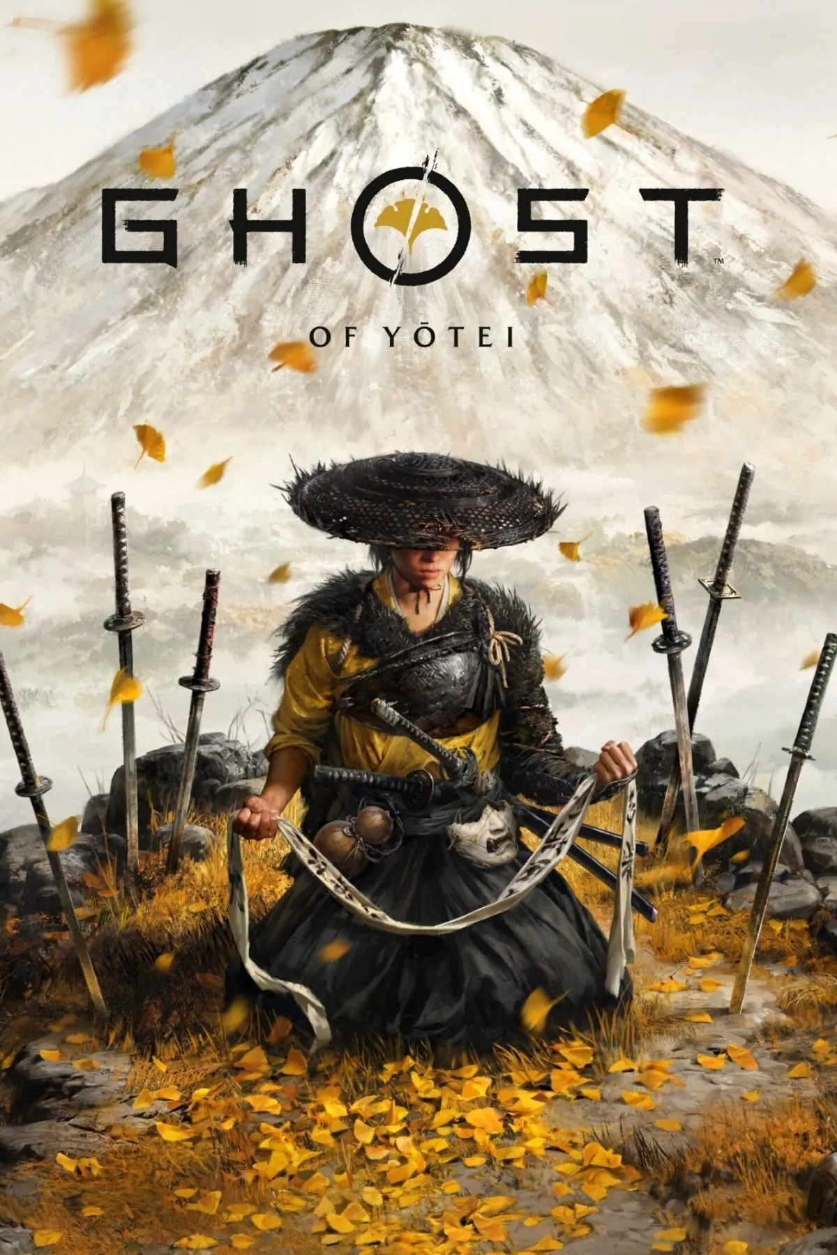 Bìa nghệ thuật chính thức của Ghost of Yotei, hé lộ phong cách đồ họa và bối cảnh samurai thời trung cổ, nhấn mạnh sự tiếp nối di sản từ Ghost of Tsushima.
