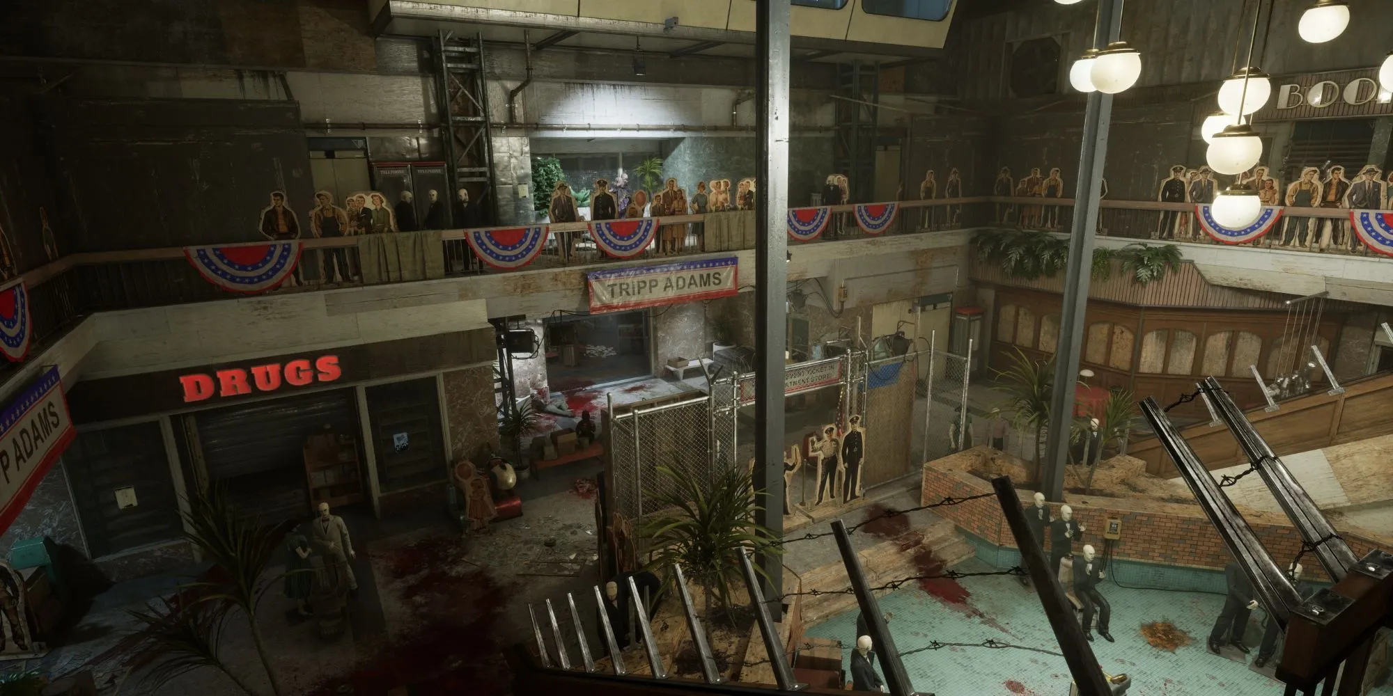 Bối cảnh trung tâm thương mại bỏ hoang trong The Outlast Trials Season 4, địa điểm của thử thách &quot;Kill the Politician&quot;