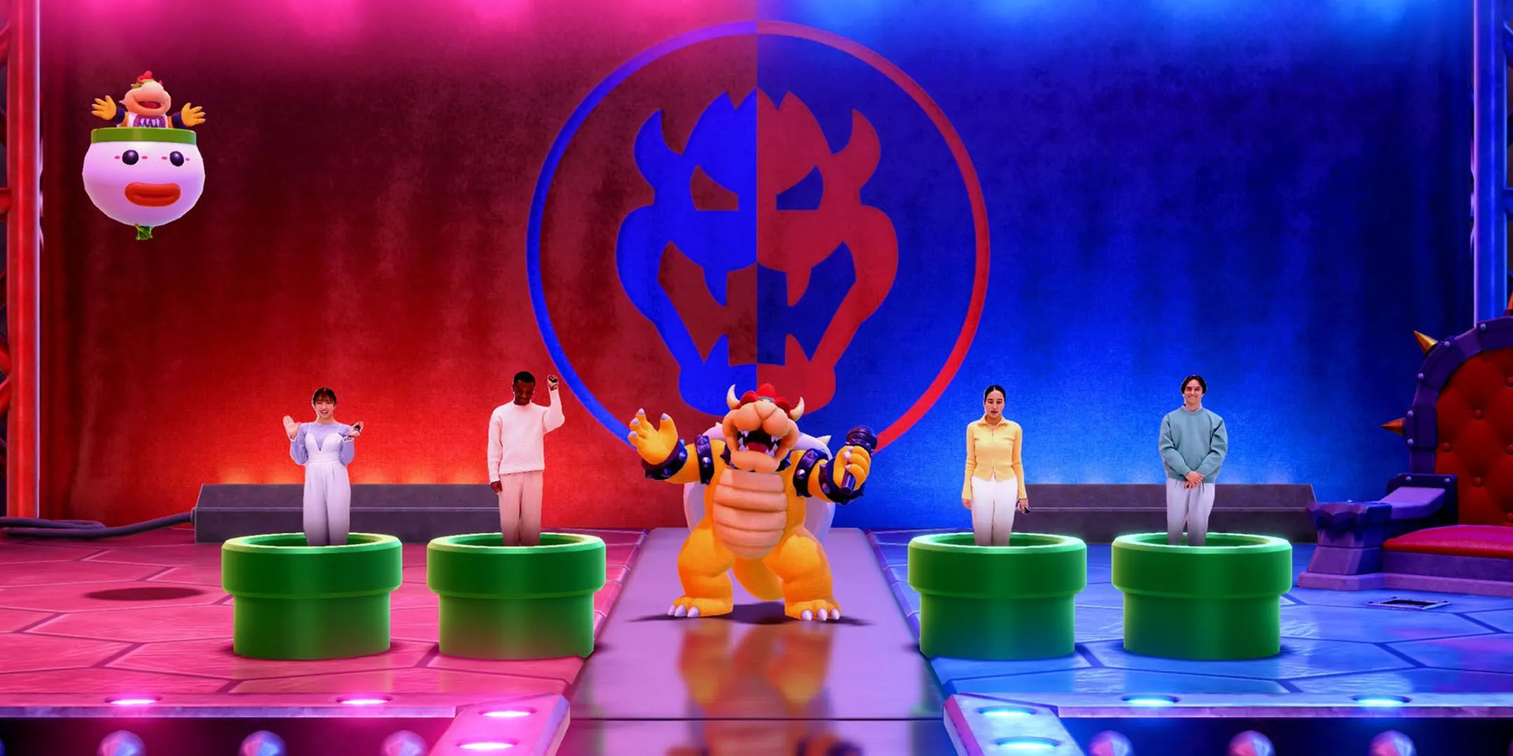 Bốn nhân vật Mario Party Jamboree cùng chơi trên Nintendo Switch 2