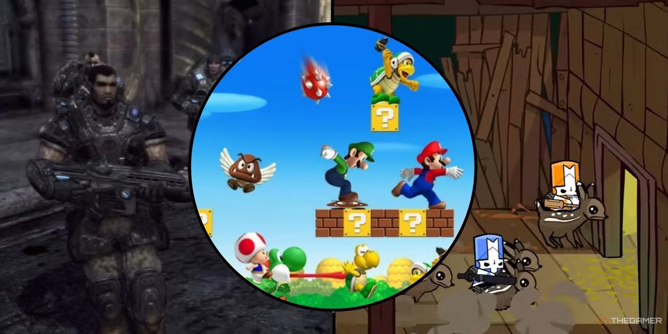 Các tựa game co-op kinh điển New Super Mario Bros Wii, Gears of War 2 và Castle Crashers
