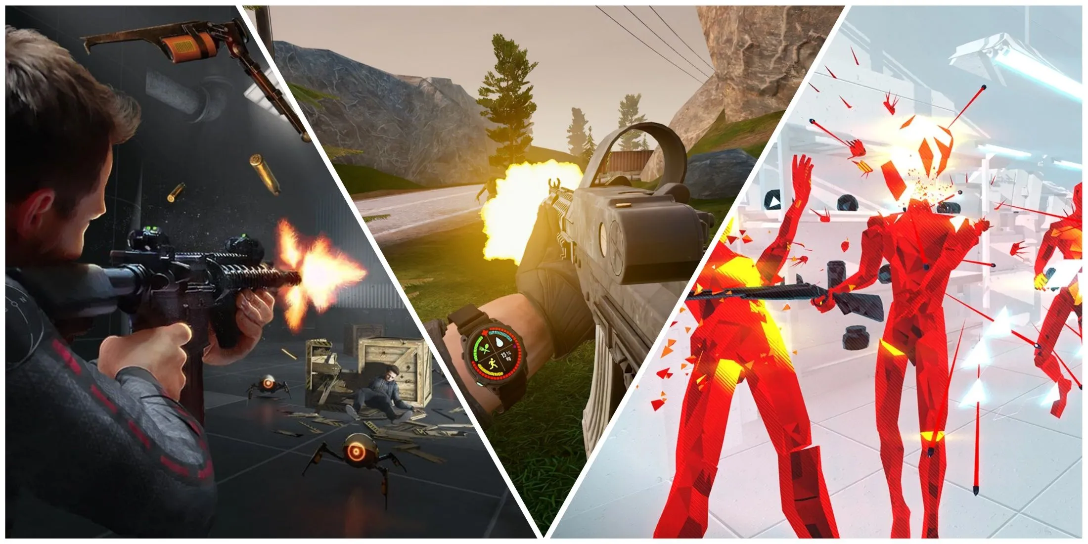 Các tựa game VR nổi bật như Boneworks và Superhot có thể trải nghiệm qua Air Link