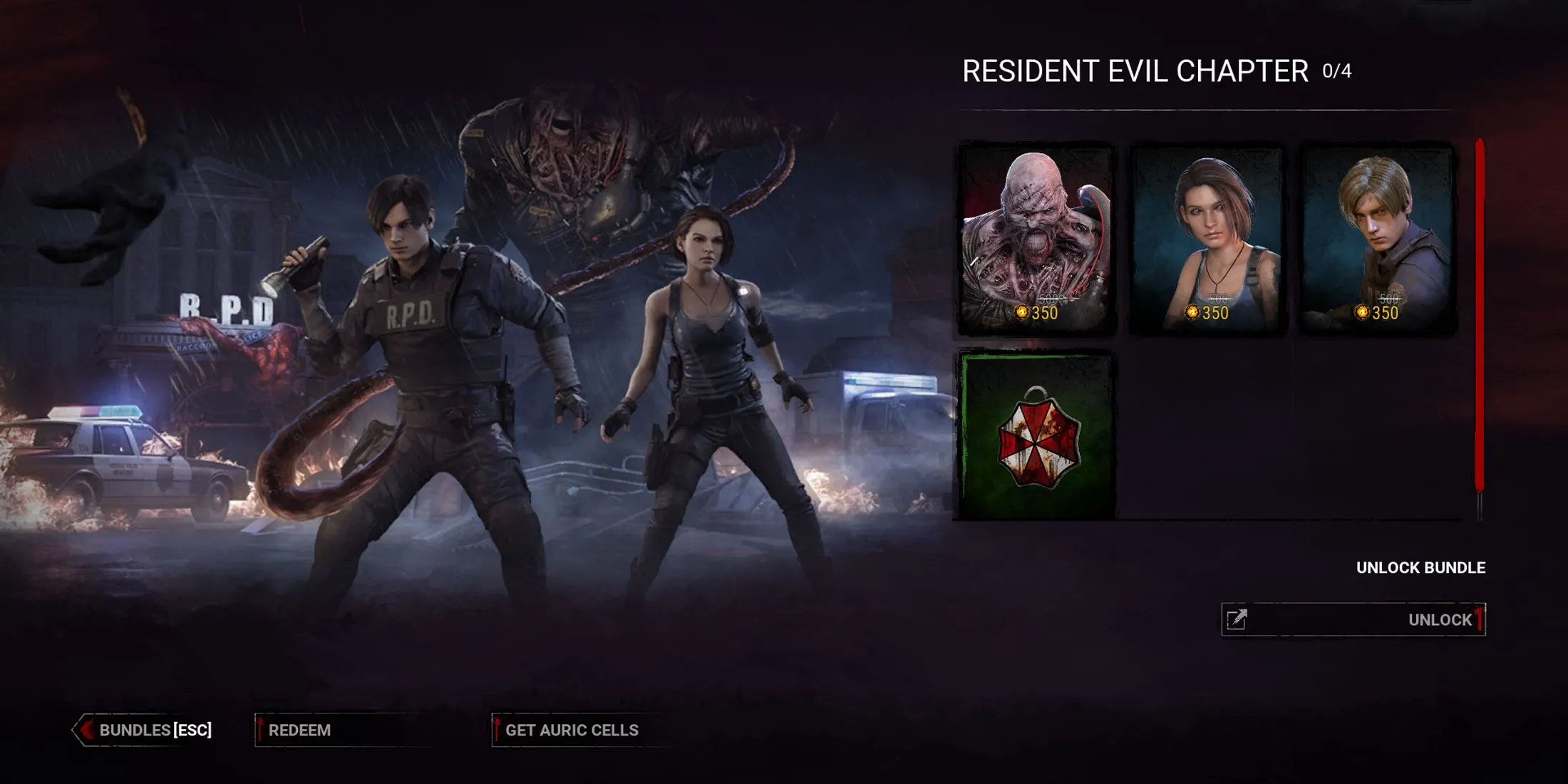 Chương Resident Evil giới thiệu Nemesis trong Dead by Daylight