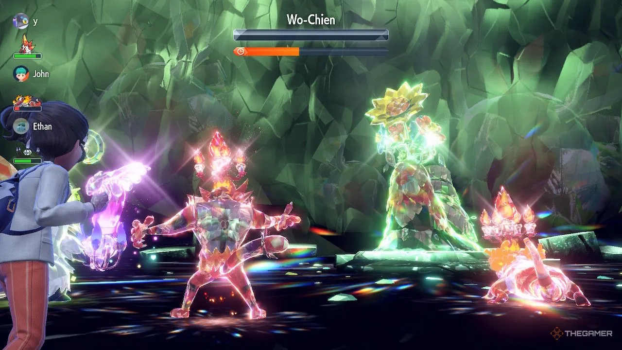 Đội hình bao gồm Incineroar cùng các Pokemon khác đã đánh bại thành công Shiny Wo-Chien trong trận Tera Raid cuối cùng.