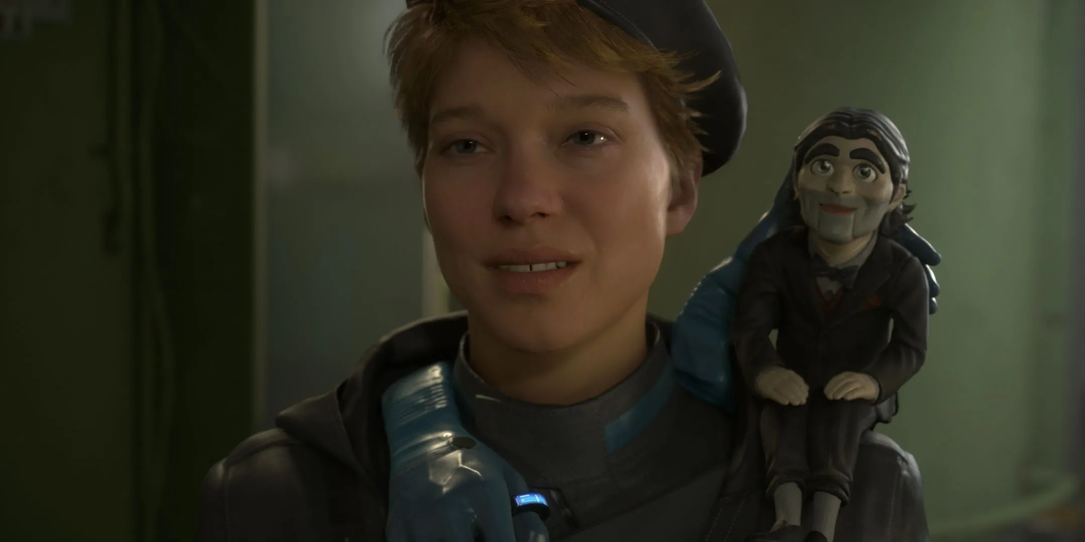 Fragile và Dollman, những người bạn đồng hành quan trọng, bên trong tàu DHV Magellan trong Death Stranding 2.