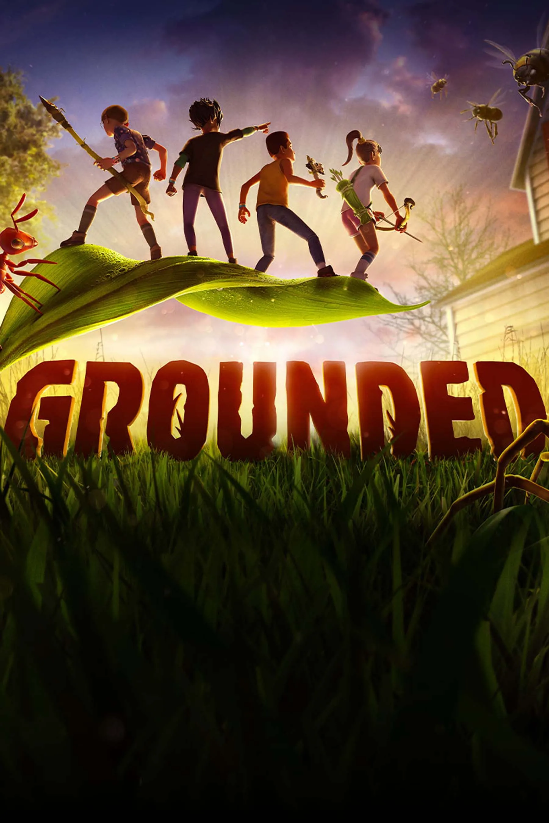 Giao diện sinh tồn của Grounded với góc nhìn nhỏ bé trong sân vườn
