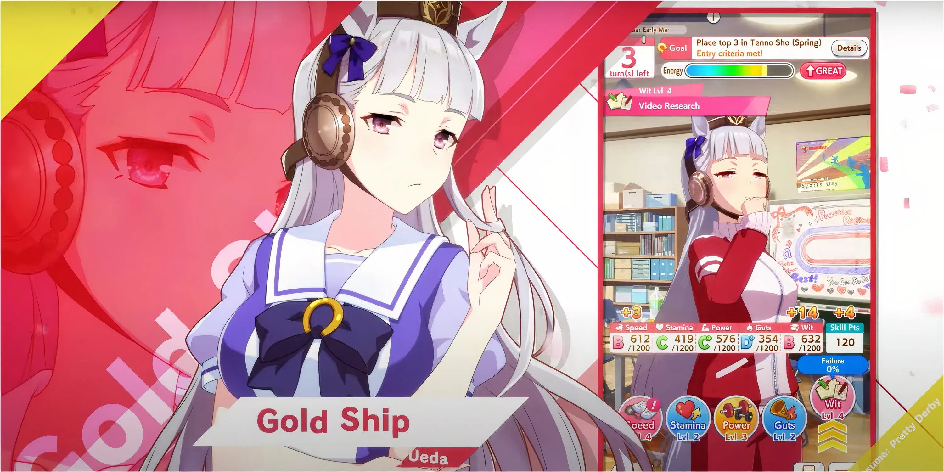Gold Ship với biểu cảm khó đoán, thể hiện tính cách &quot;ngựa điên&quot; độc đáo trong Umamusume