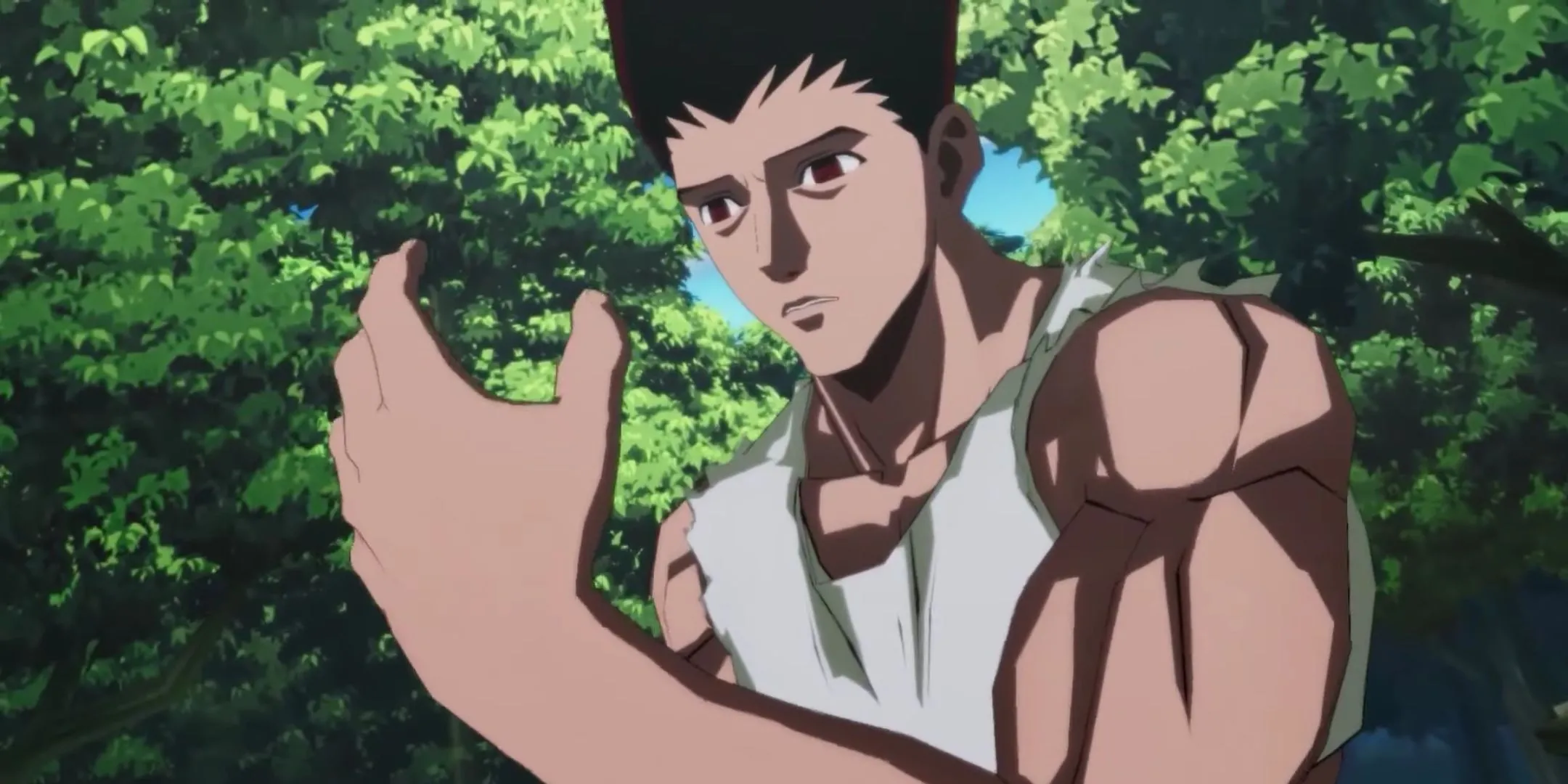 Gon trong trạng thái buff với hào quang Nen rực rỡ trong Hunter x Hunter: Nen x Impact