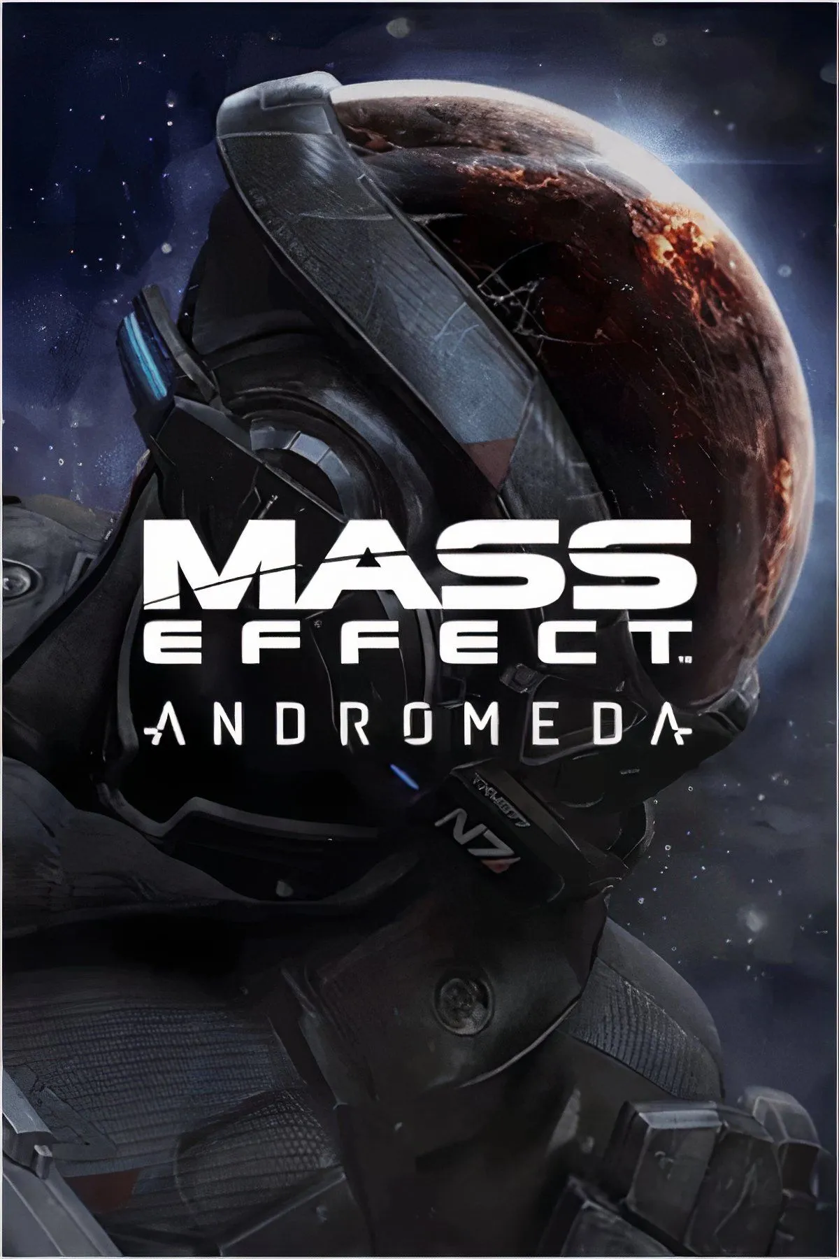 Hình ảnh bìa game Mass Effect: Andromeda với nhân vật Ryder và môi trường không gian khoa học viễn tưởng, thể hiện các tùy chọn lãng mạn đa dạng