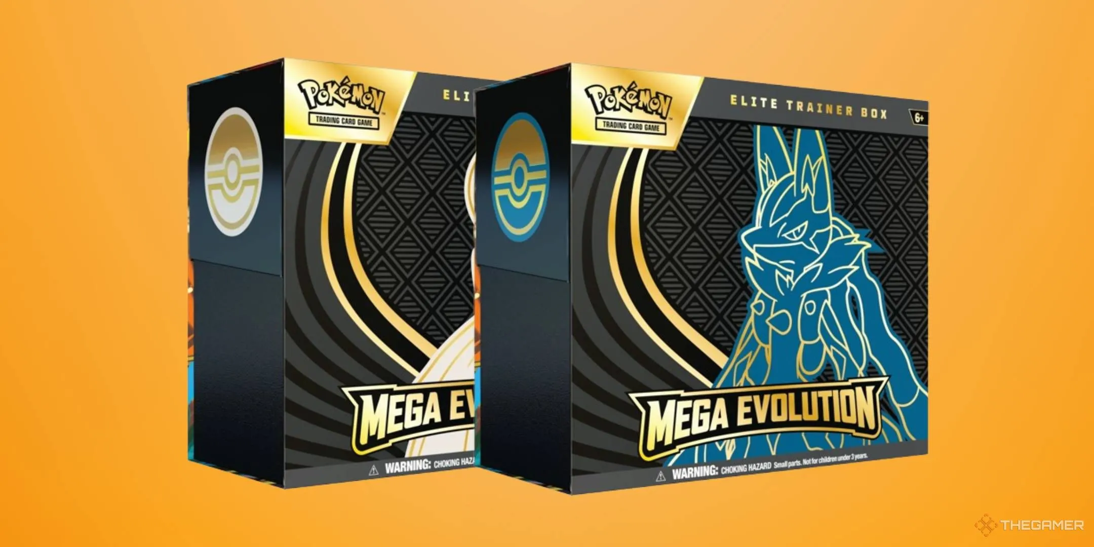 Hình ảnh các hộp sản phẩm Elite Trainer Box của bộ thẻ bài Pokemon TCG Mega Evolution mới, nơi chính sách code đang thay đổi.