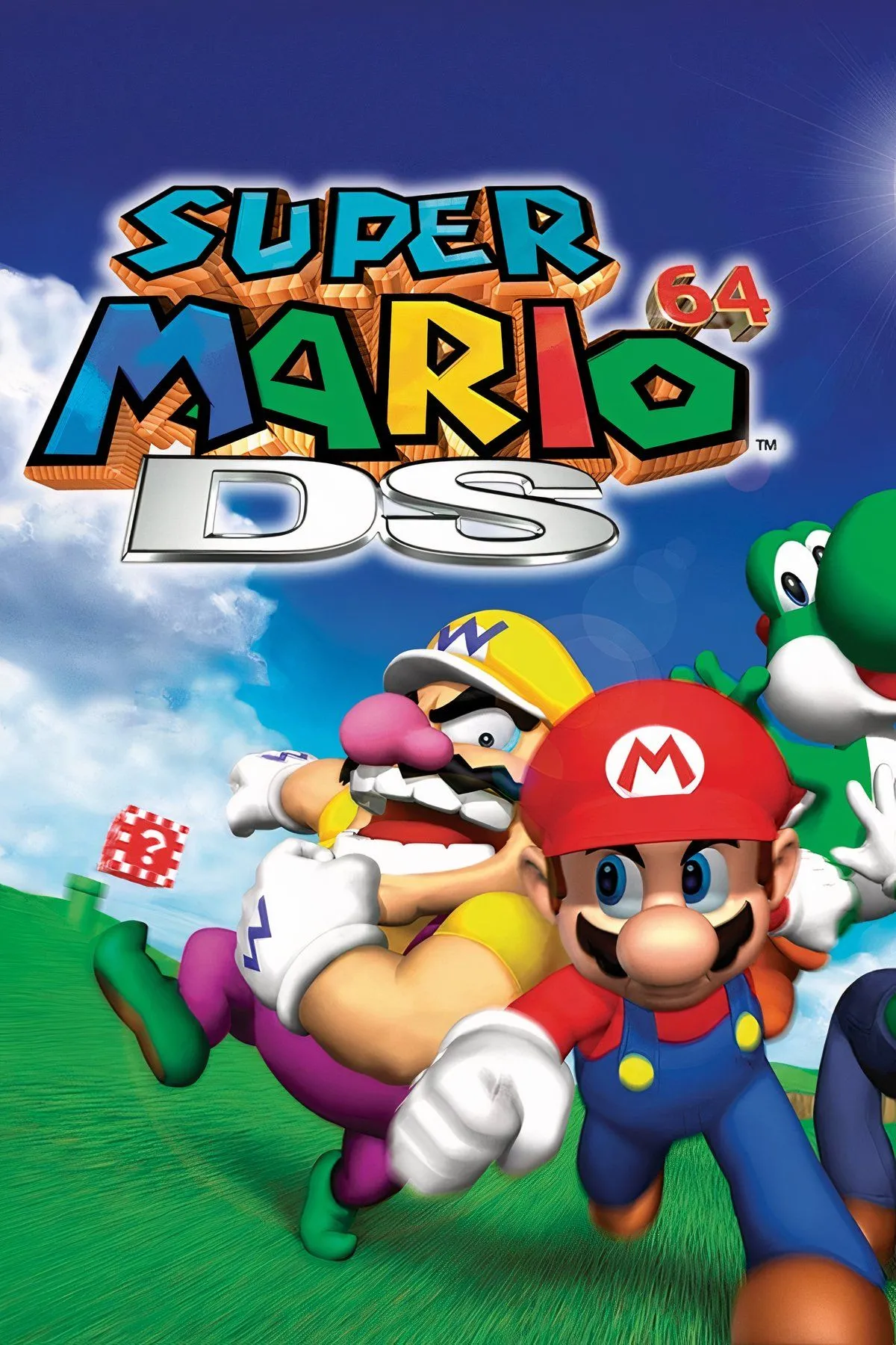 Hình ảnh gameplay Super Mario 64 DS với sự xuất hiện của nhiều nhân vật, minh họa sự thay đổi đáng kể so với bản gốc Mario 64.