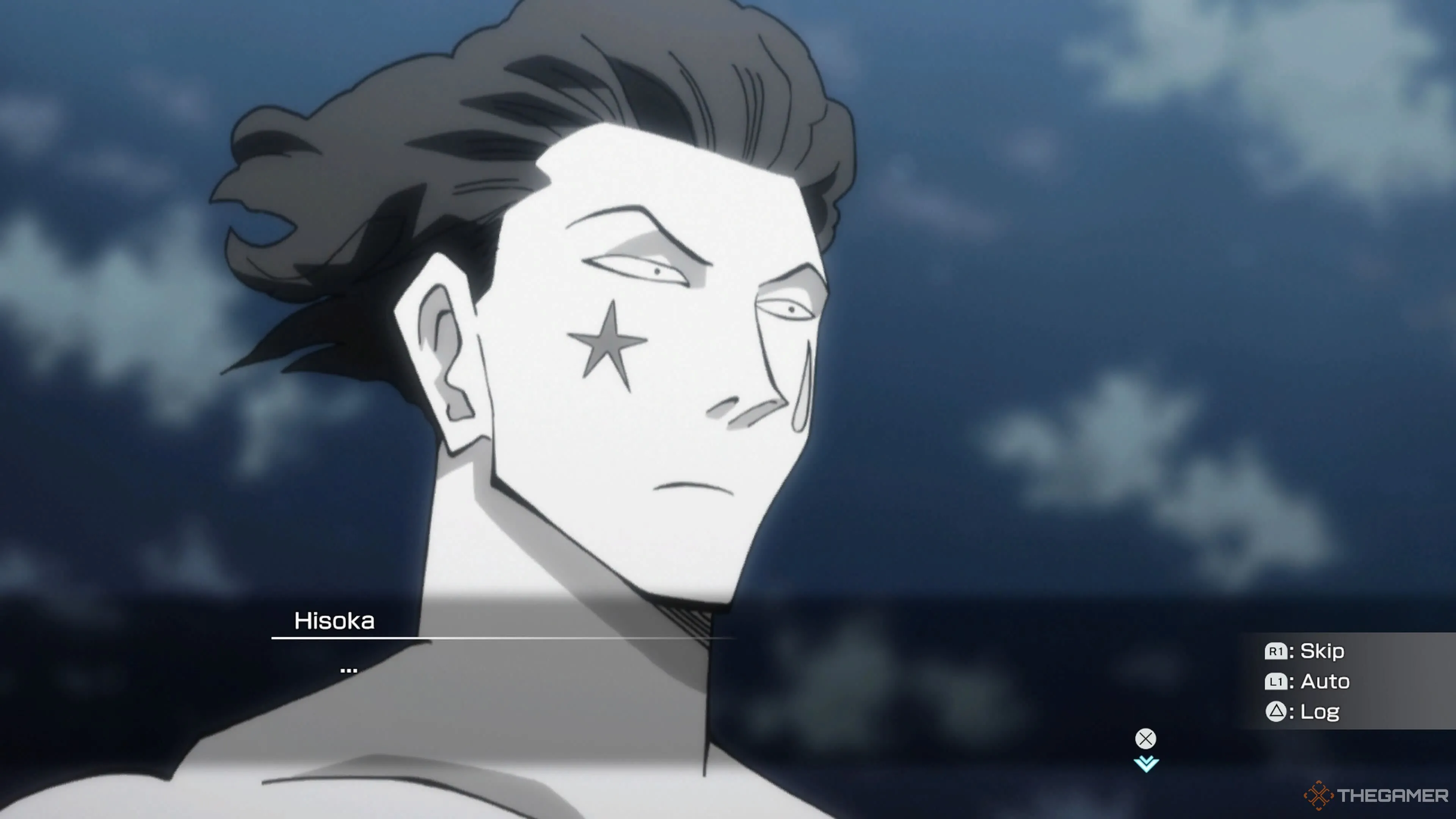 Hisoka nhíu mày khó hiểu trong một cảnh cắt từ Hunter x Hunter: Nen x Impact