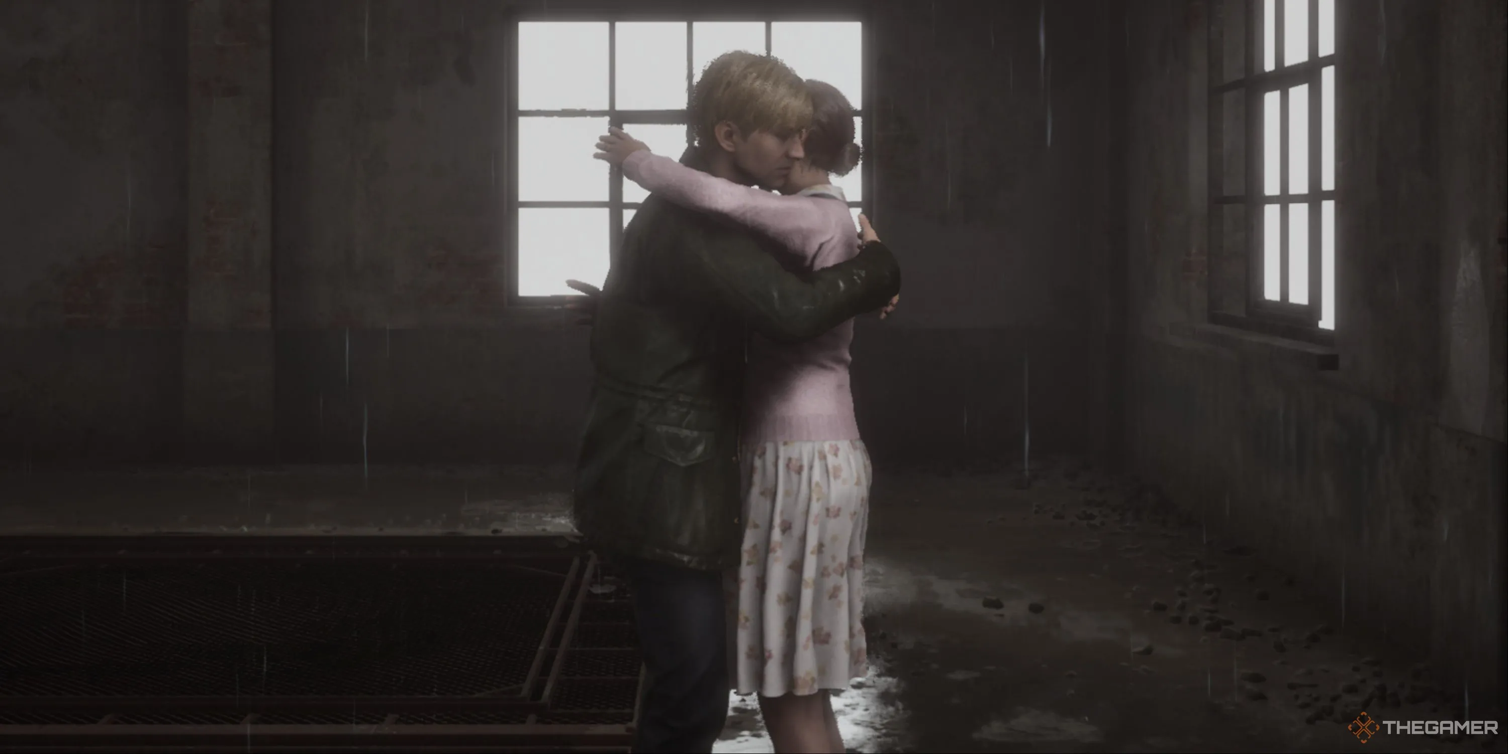 James ôm Mary trong cảnh cuối trước trận đấu trùm trong Silent Hill 2