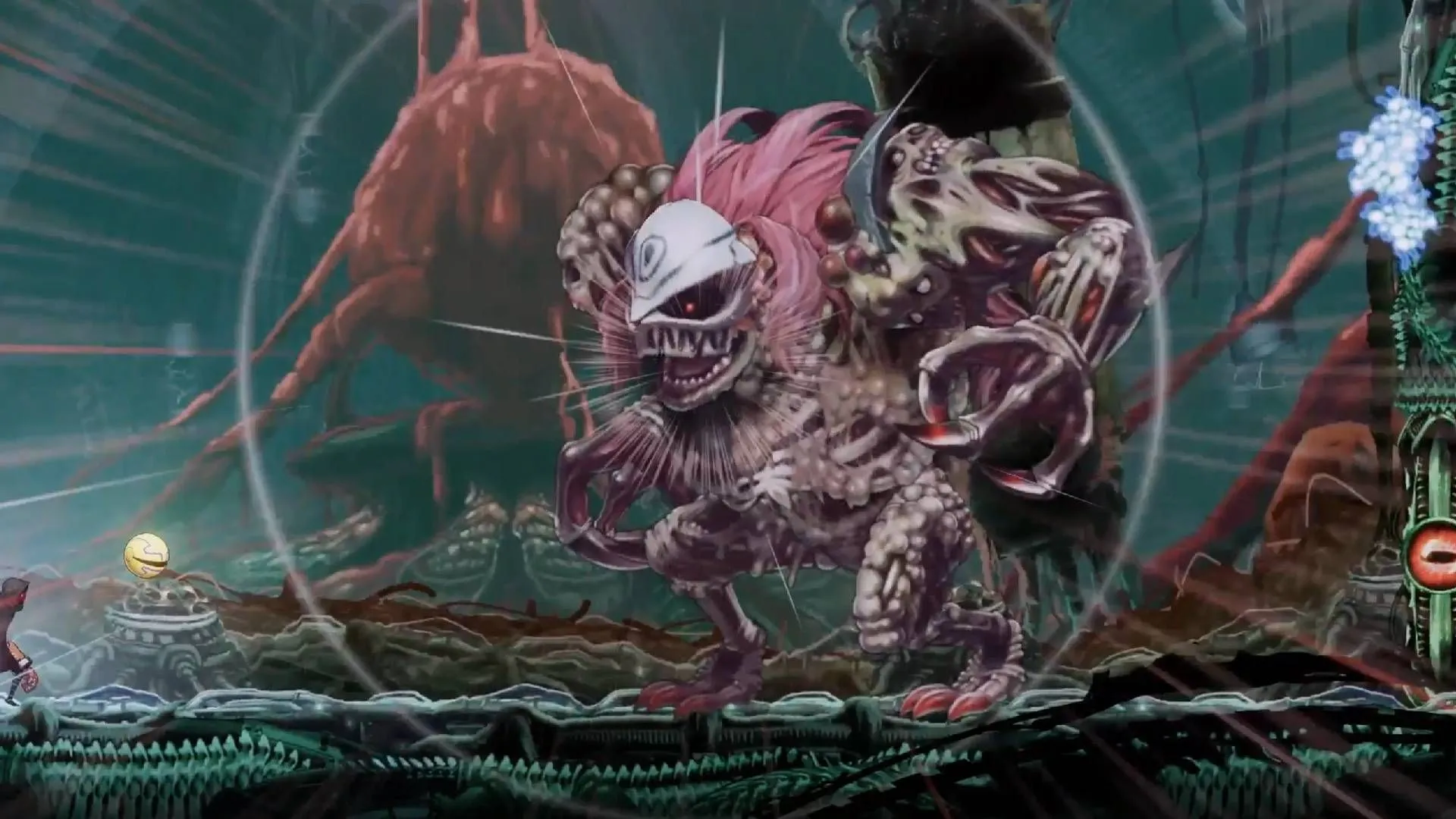 Khung cảnh tổng thể gameplay Shadow Labyrinth, pha trộn yếu tố hành động và thám hiểm Metroidvania.