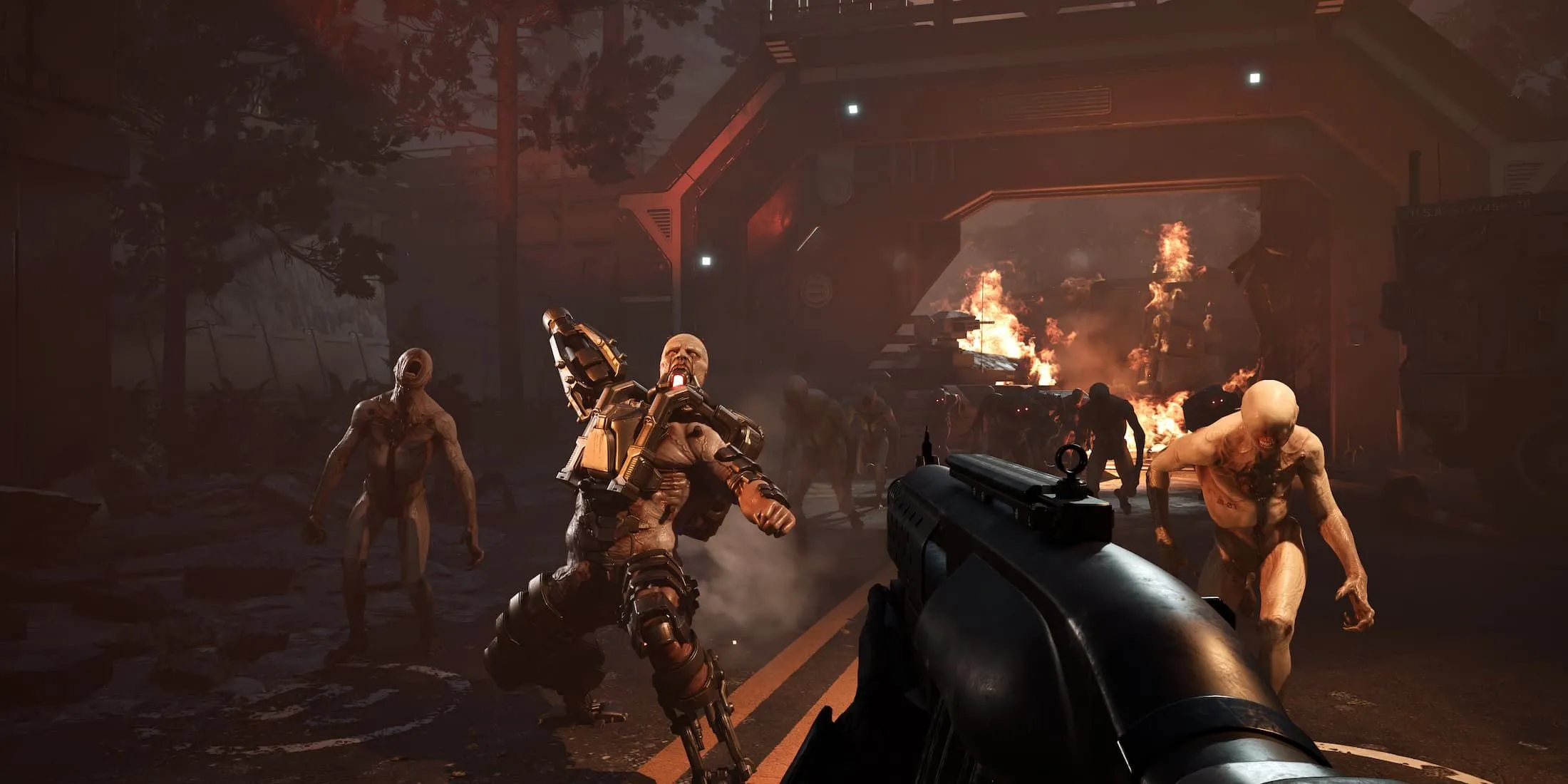 Làn sóng Zed nguy hiểm với Husk và Cyst tấn công trong Killing Floor 3, minh họa kẻ thù mà Turret có thể tiêu diệt hiệu quả
