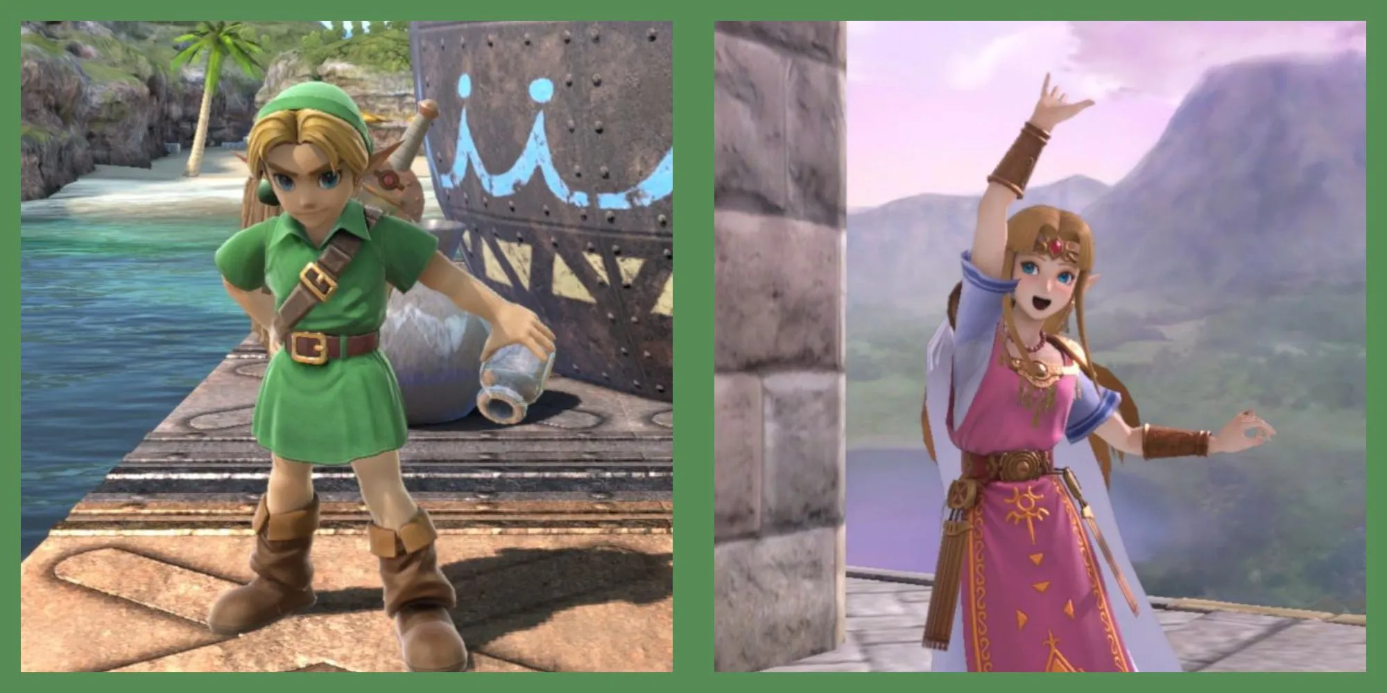 Link và Công chúa Zelda trong game Super Smash Bros.