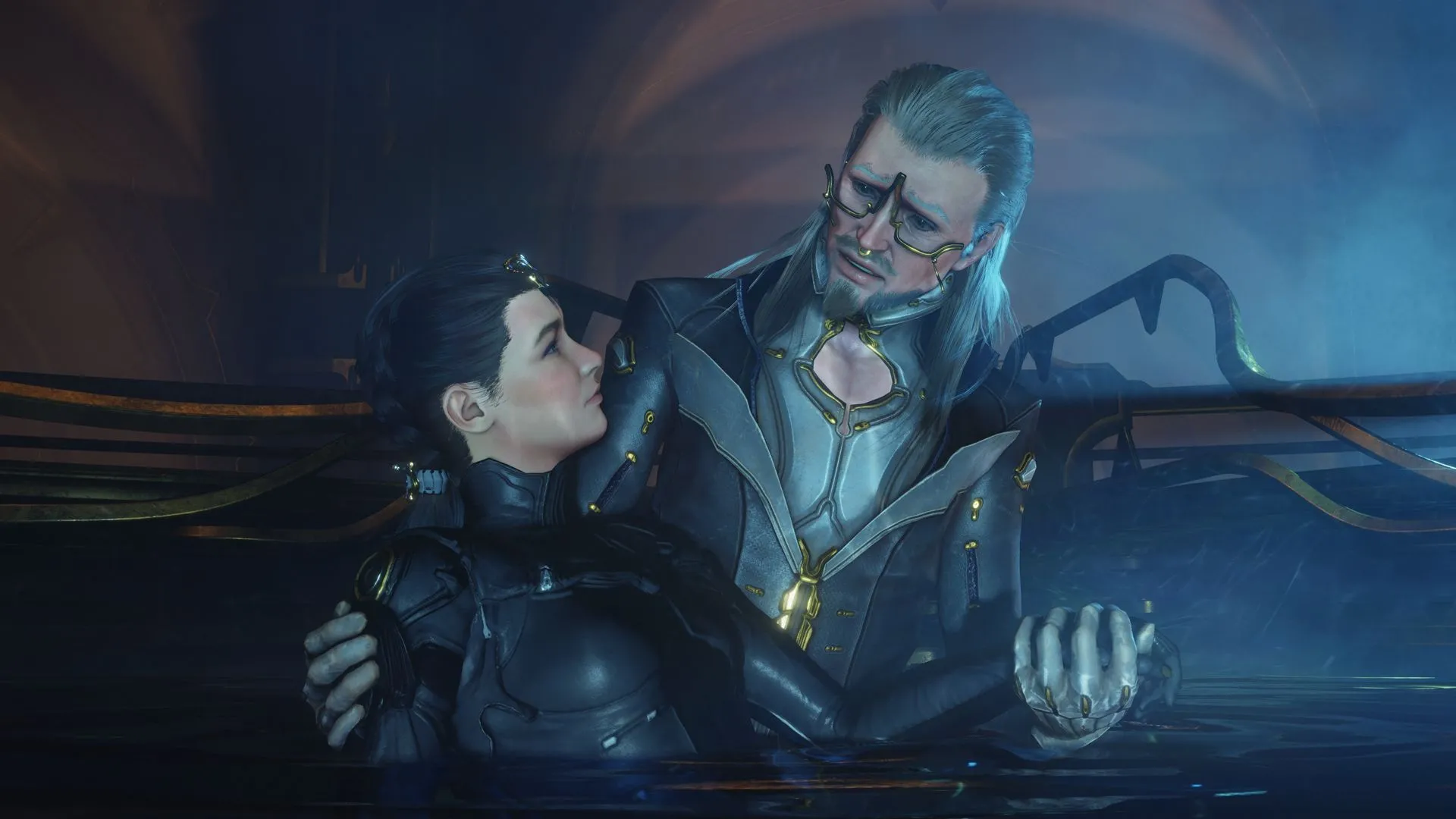 Loid và Operator trong Warframe, thể hiện mối liên kết sâu sắc giữa câu chuyện game và đội ngũ phát triển với cộng đồng.