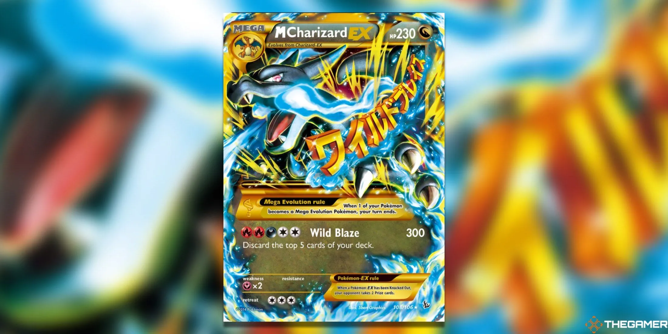 Mega Charizard X trong bộ Flashfire của Pokemon TCG.