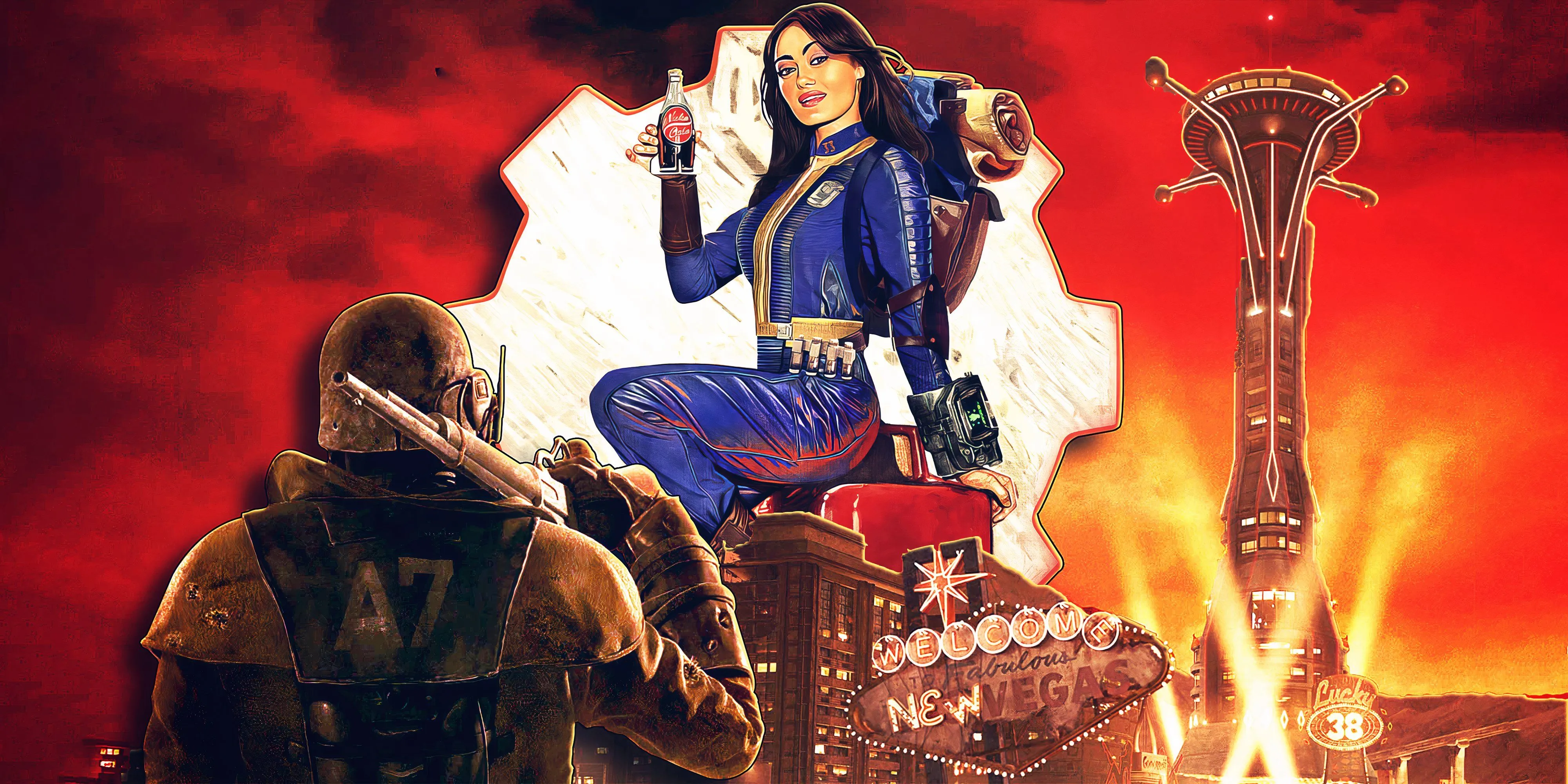 Mô hình NCR Ranger từ Fallout New Vegas, tái hiện chi tiết giáp và vũ khí huyền thoại