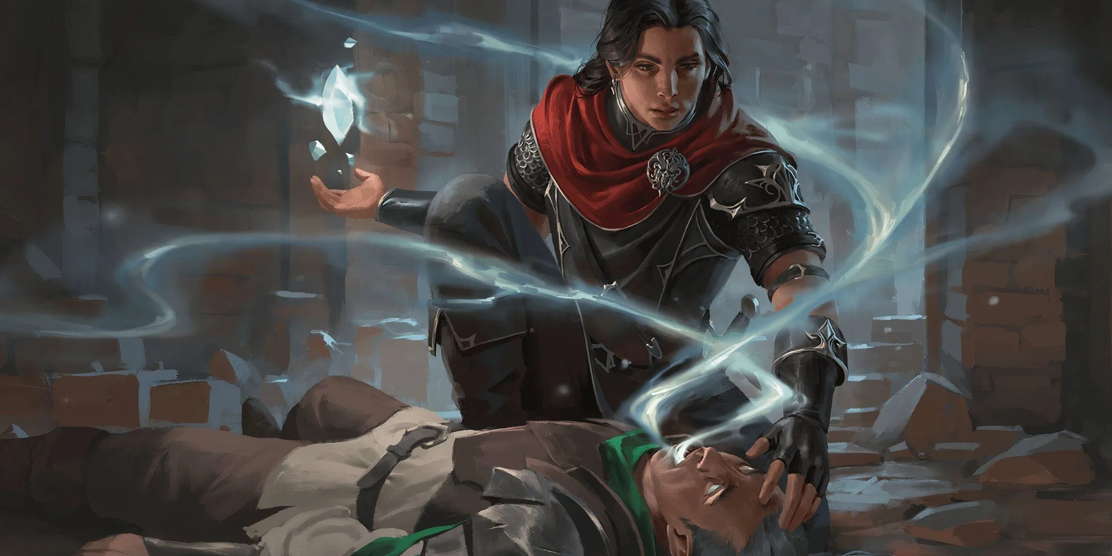 Một thầy tu thi triển phép hồi sinh Raise Dead với ánh sáng trắng bao quanh trong Dungeons &amp; Dragons