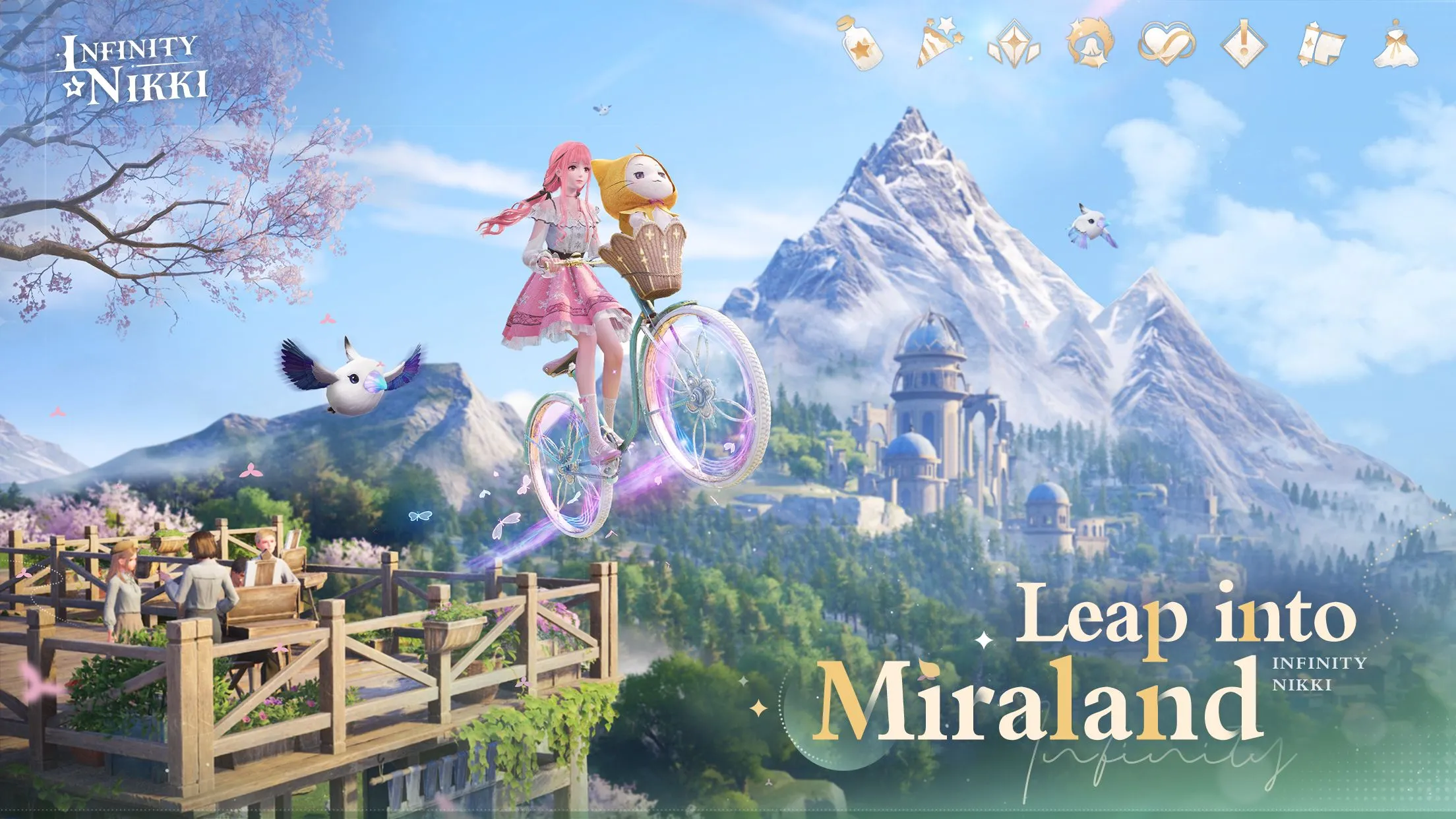Nikki đứng giữa khung cảnh tuyết trắng huyền ảo trong Infinity Nikki