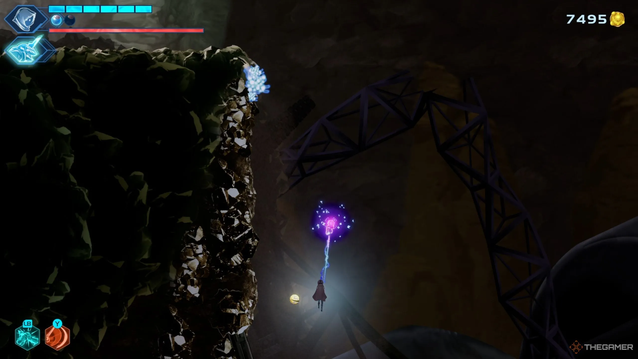 Phần thưởng Grapple (móc kéo) nhận được sau khi đánh bại boss Pink G-Host: Guileness Laia trong Shadow Labyrinth.
