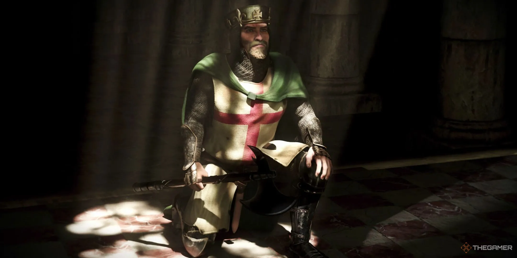 Quốc vương Richard chiến thắng, biểu tượng của nền kinh tế phát triển bền vững trong Stronghold Crusader: Definitive Edition.