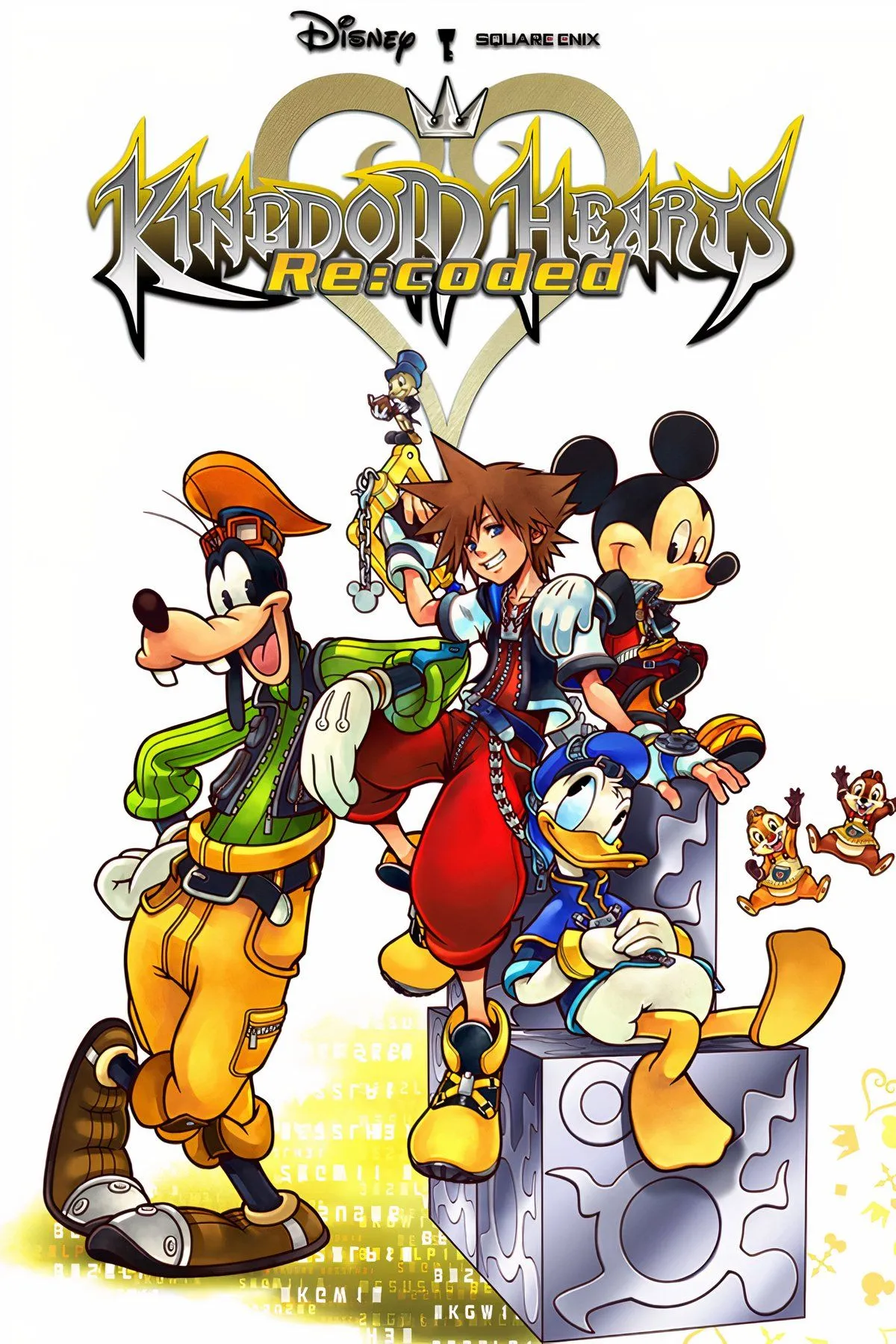 Sora chiến đấu trong thế giới kỹ thuật số của Kingdom Hearts Re:Coded, phiên bản DS của dòng game RPG kinh điển