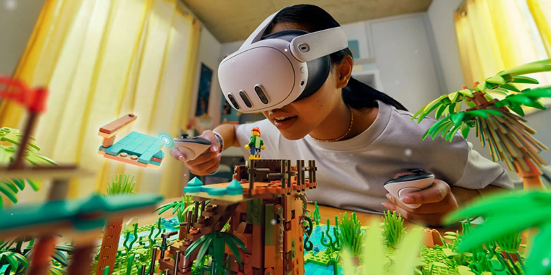 Tai nghe Meta Quest thể hiện tính năng Mixed Reality tương tác môi trường thực