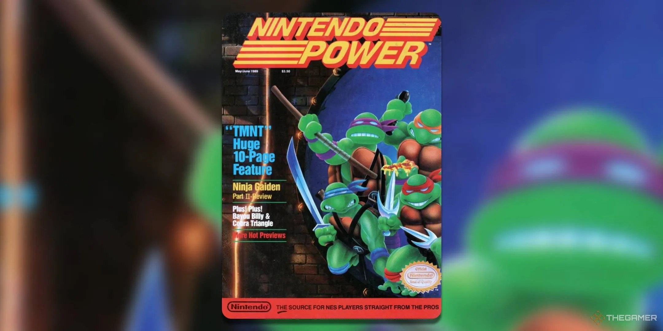 Tạp chí Nintendo Power số tháng 5/6 năm 1989 với bìa chủ đề Teenage Mutant Ninja Turtles