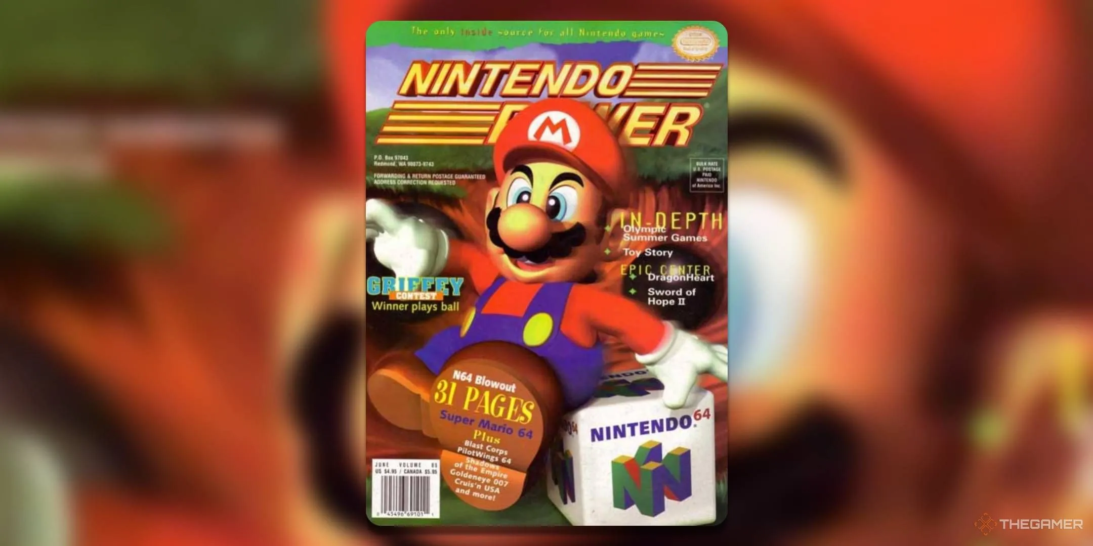 Tạp chí Nintendo Power số tháng 6 năm 1996, nổi bật Super Mario 64 trên bìa