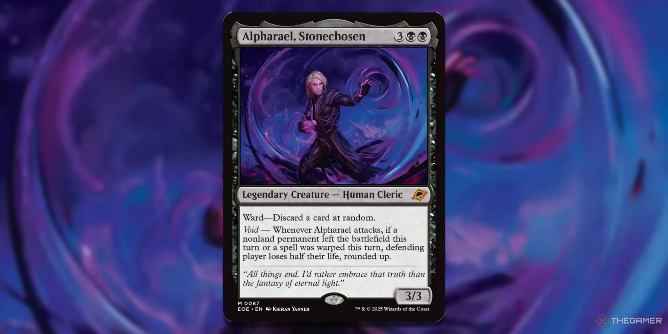 Thẻ bài Alpharael, Stonechosen với hình minh họa nghệ thuật ấn tượng, đại diện cho chiến lược đốt máu hiệu quả.