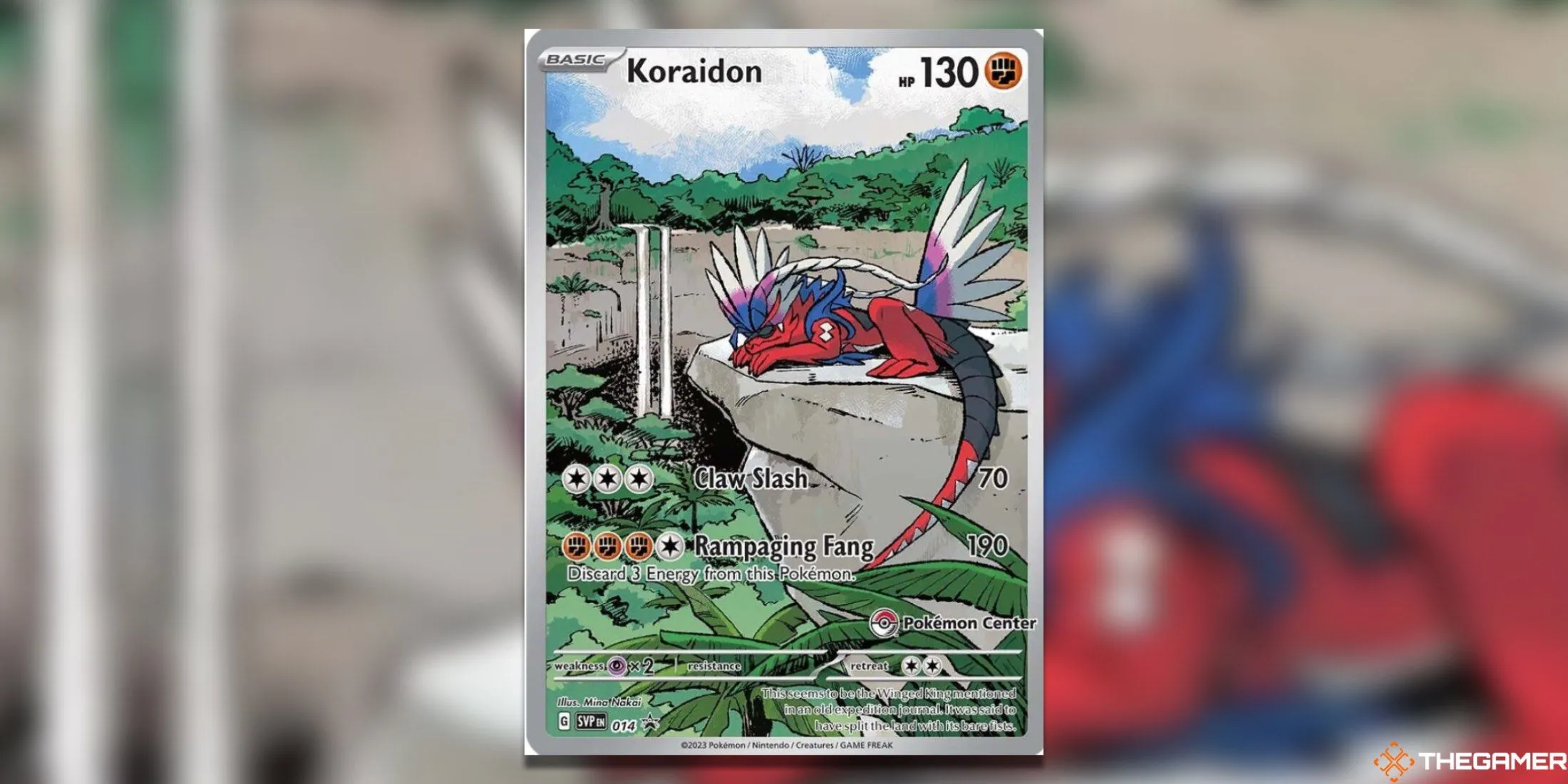 Thẻ bài Koraidon phiên bản độc quyền Pokemon Center trong Pokemon TCG