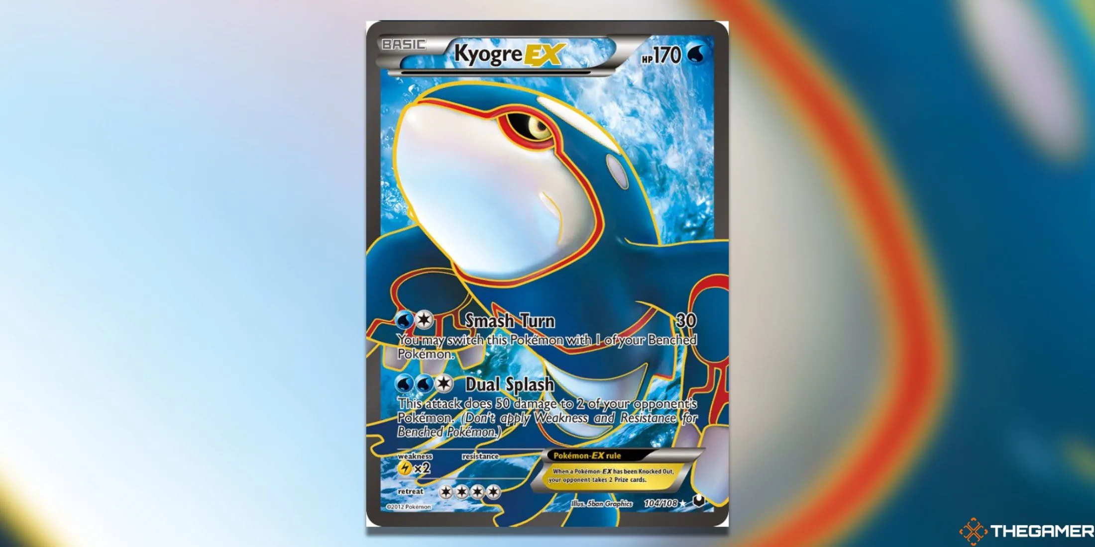 Thẻ bài Kyogre EX Full Art từ bộ Dark Explorers của Pokemon TCG, một trong những thẻ Hoenn giá trị nhất.