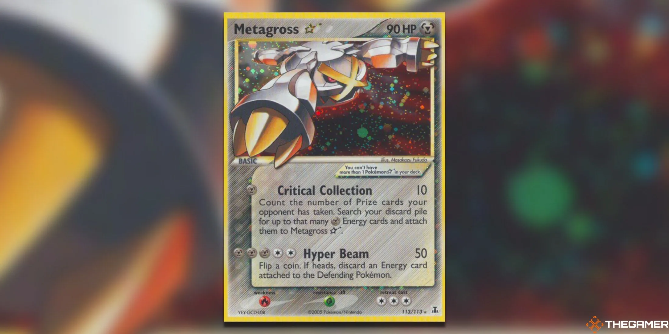 Thẻ bài Metagross Star Ultra Rare từ bộ Delta Species, nổi bật với màu sắc shiny và thiết kế độc đáo.